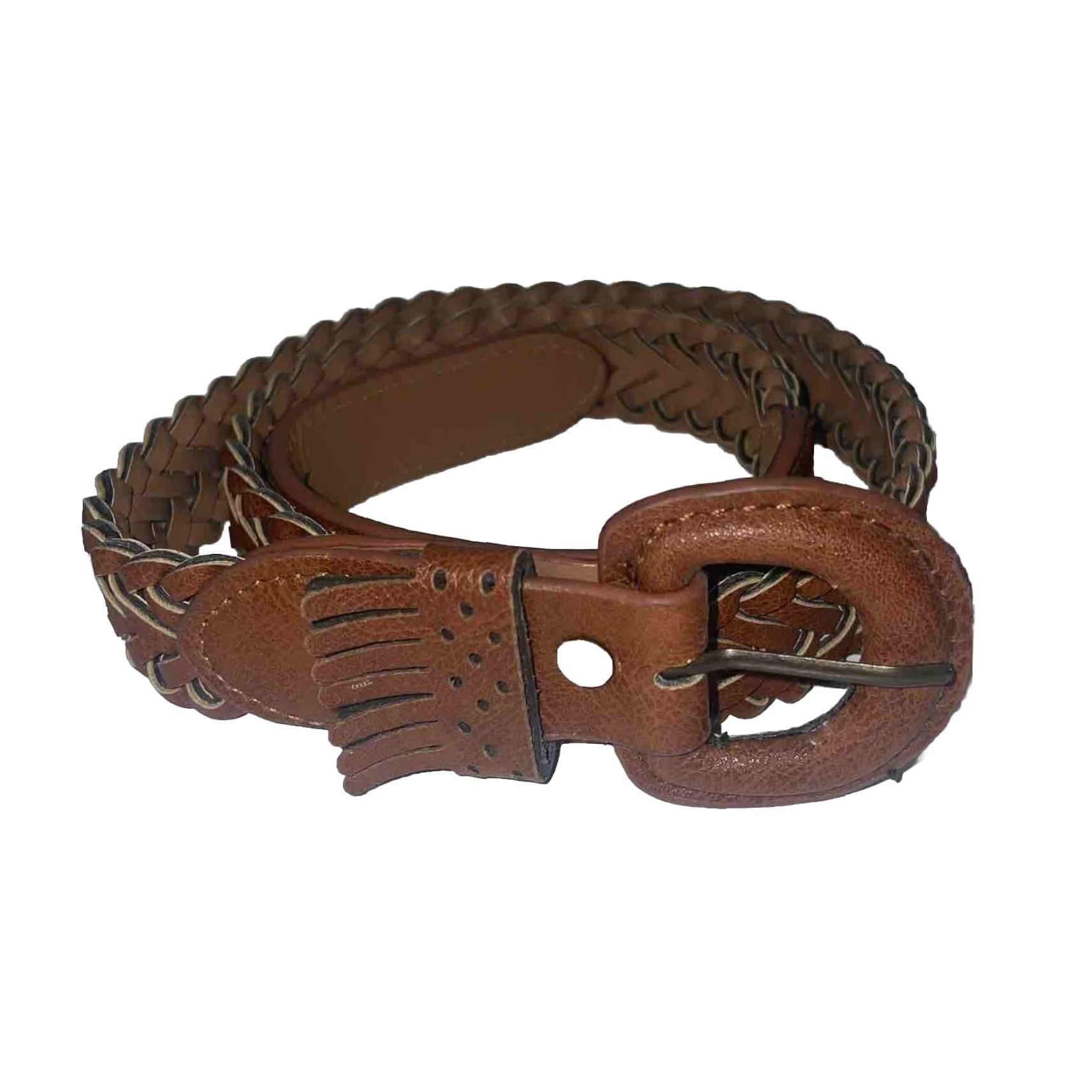 Vintage Women’s Belt Braided Brown Leather 36.5 Inches Womens Belt Brown Leather Braided 36.5 Inches Size ONE SIZE - 5 Thumbnail