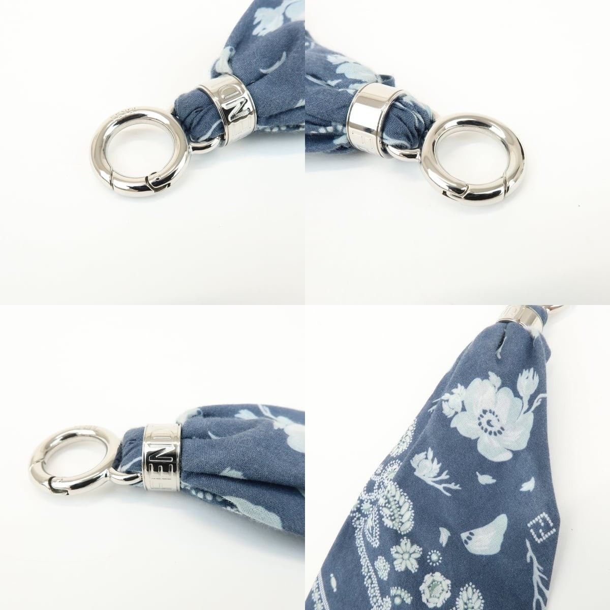 Fendi Fendi Logo Metal Cotton Bag Charm Blue Size ONE SIZE - 3 Thumbnail