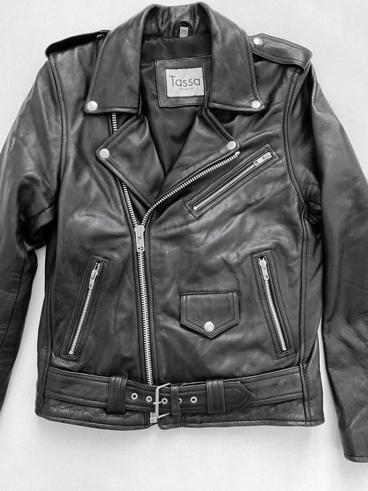 Tasso Elba Perfecto leather jacket Size US M / EU 48-50 / 2 - 3 Thumbnail