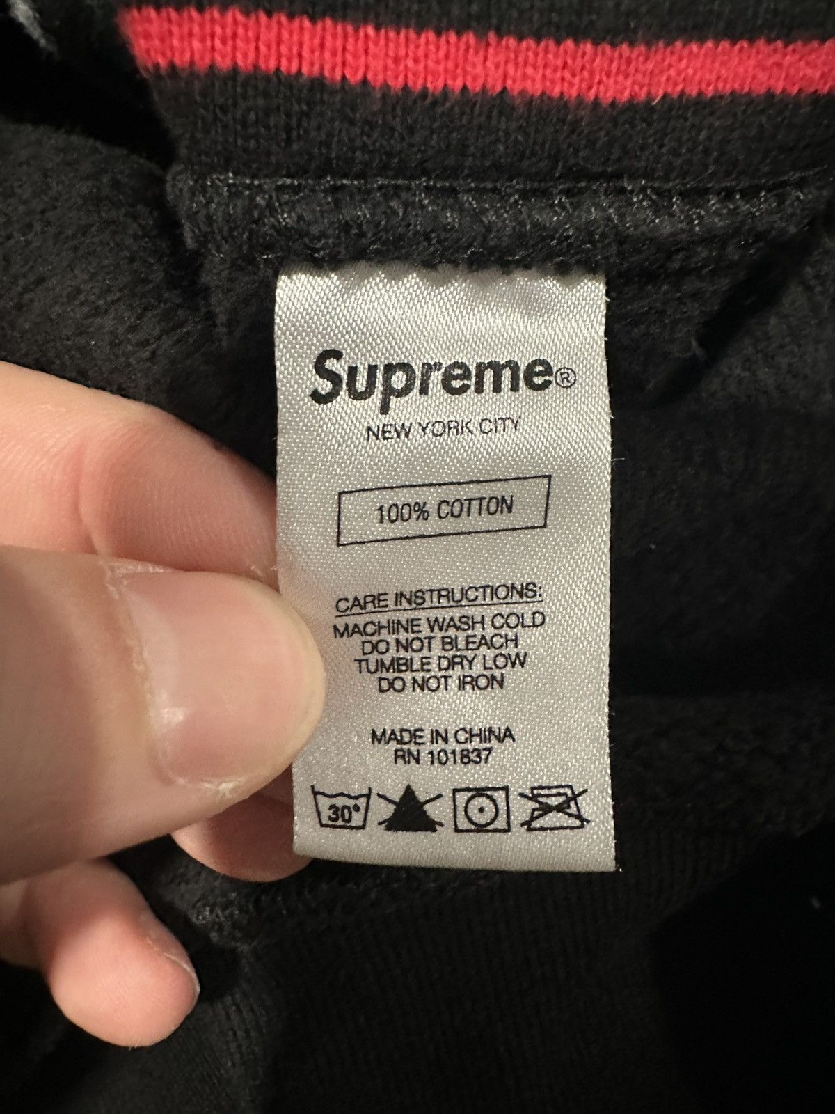 Supreme SUPREME TEXT RIB HOODED SWEATSHIRT Size US XL / EU 56 / 4 - 5 Thumbnail