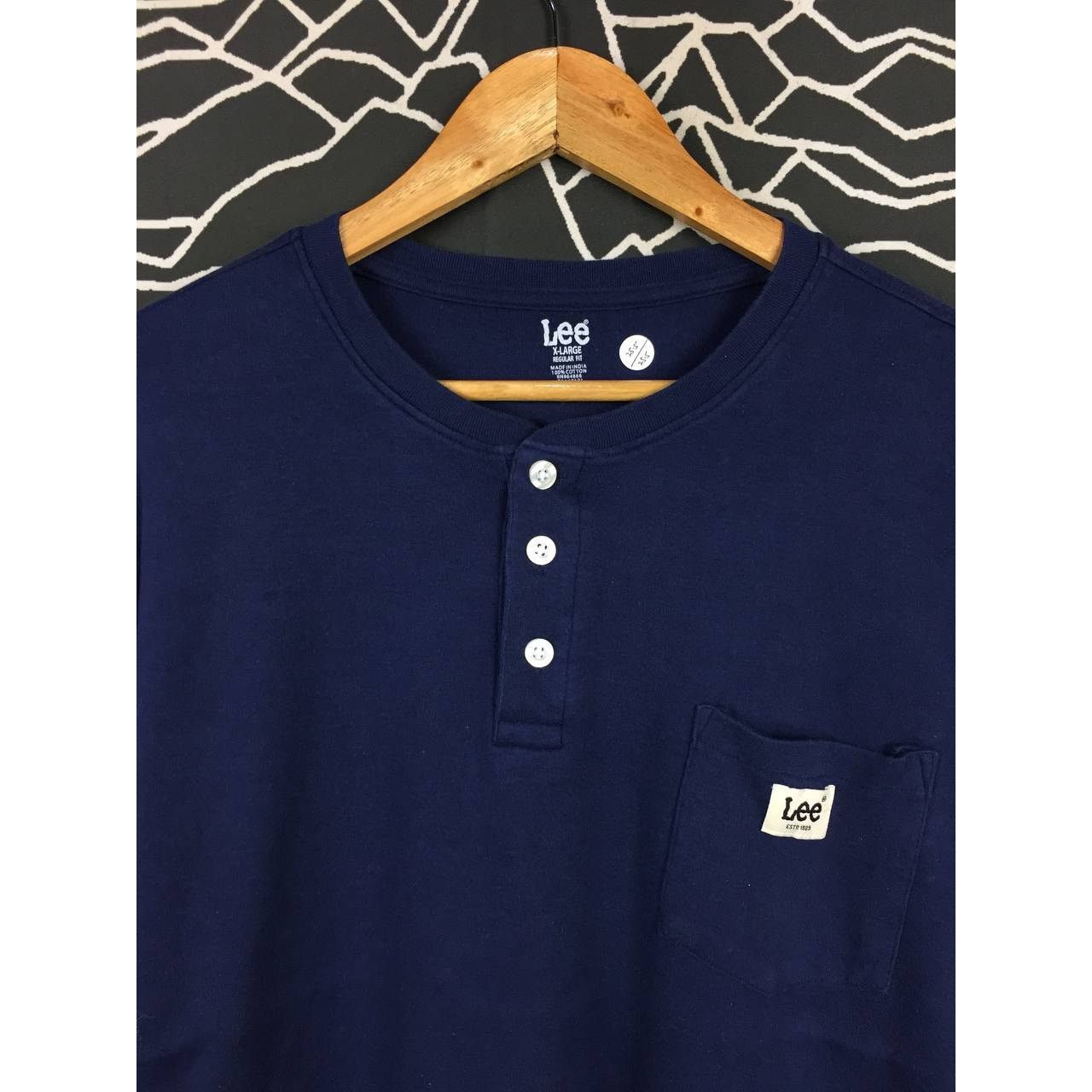 Lee × Vintage LEE Small Logo Henley Neck Regular Fit Pocket Tee Size US XL / EU 56 / 4 - 3 Thumbnail