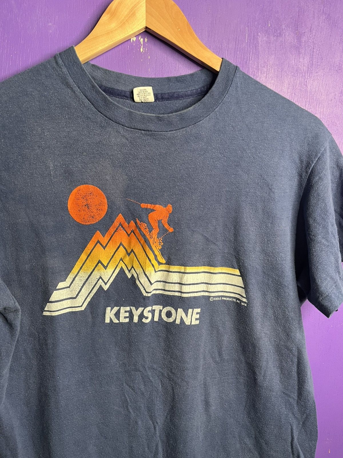 Vintage Vintage 1978 Keystone skiing faded t-shirt Size US M / EU 48-50 / 2 - 3 Thumbnail