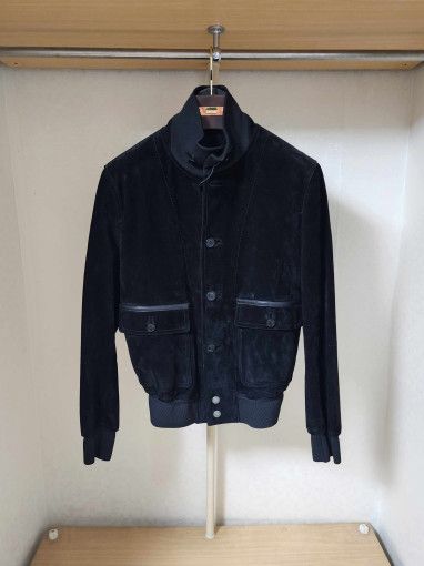 Tom Ford o1sm1stk0824 Cashmere Suede A-1 Jacket in Black Size US M / EU 48-50 / 2 - 1 Thumbnail