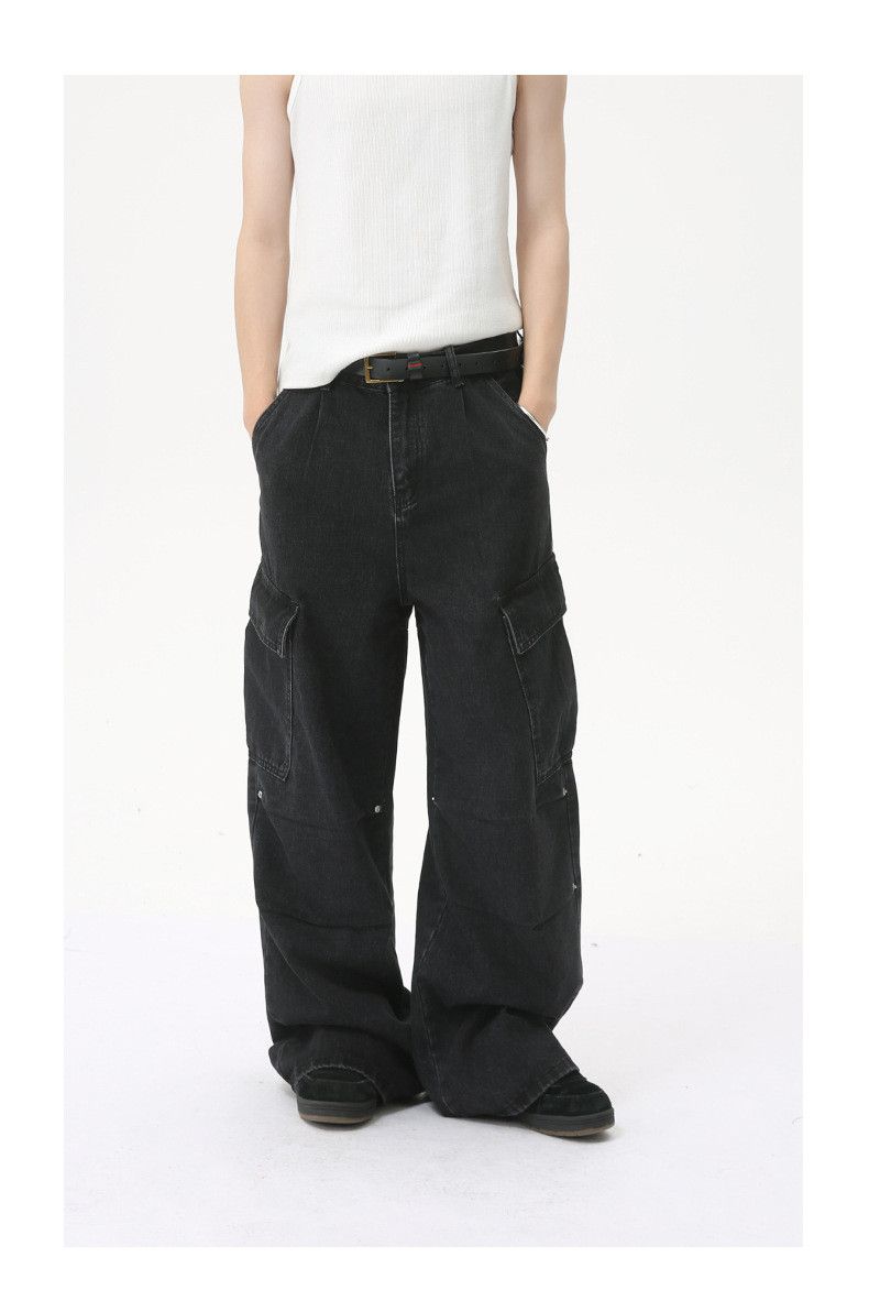 Japanese Brand Japanese retro heavy-duty multi-pocket straight cargo jeans Size US 32 / EU 48 - 3 Thumbnail