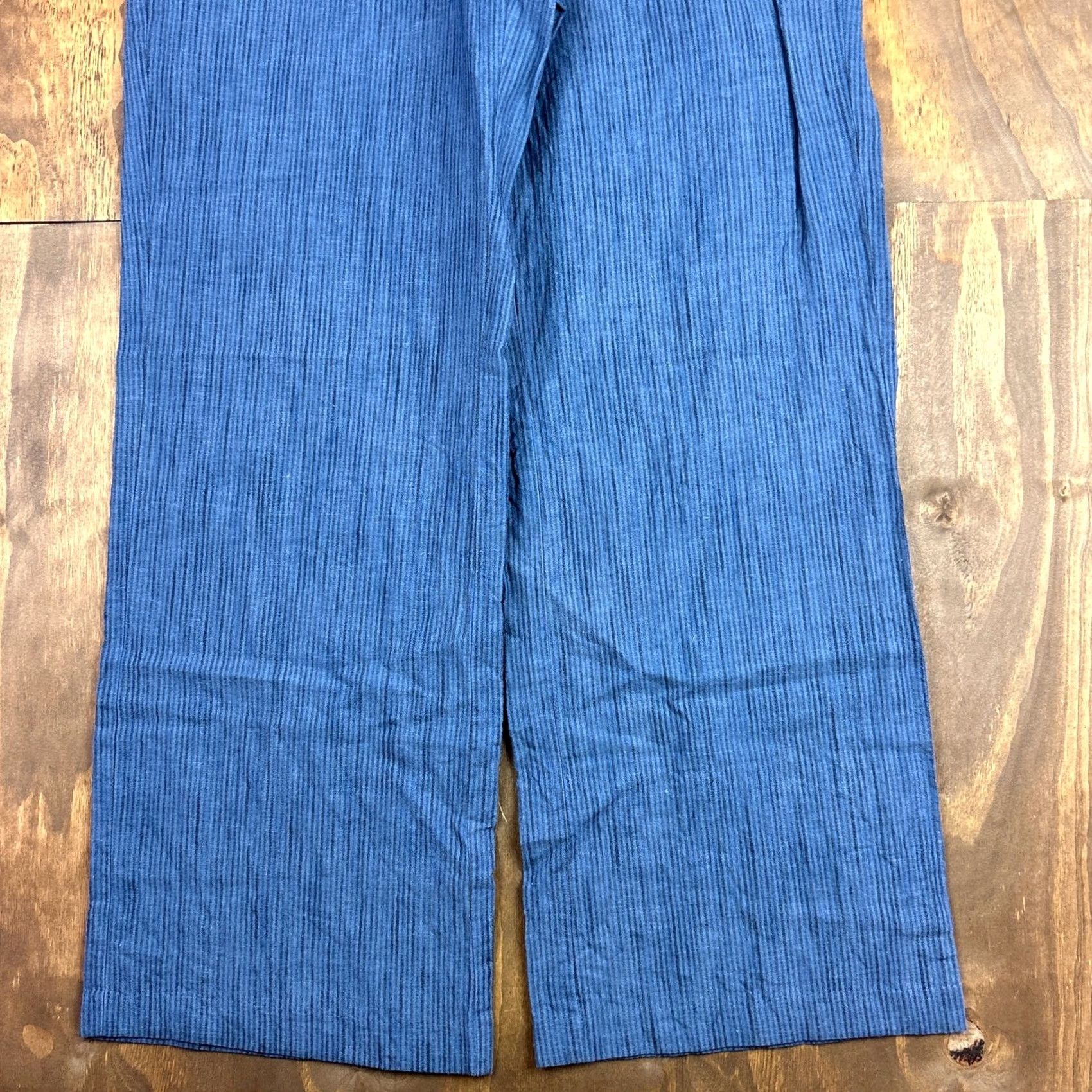 Michael Kors Michael Kors Womens Pants Blue Black Striped Pull On Paperbag 10 Wide-Leg Lightweight Front Flat Front Elastic Waist Pockets Mens Womens Boys Girls Size 24" / US 00 / IT 34 - 3 Thumbnail