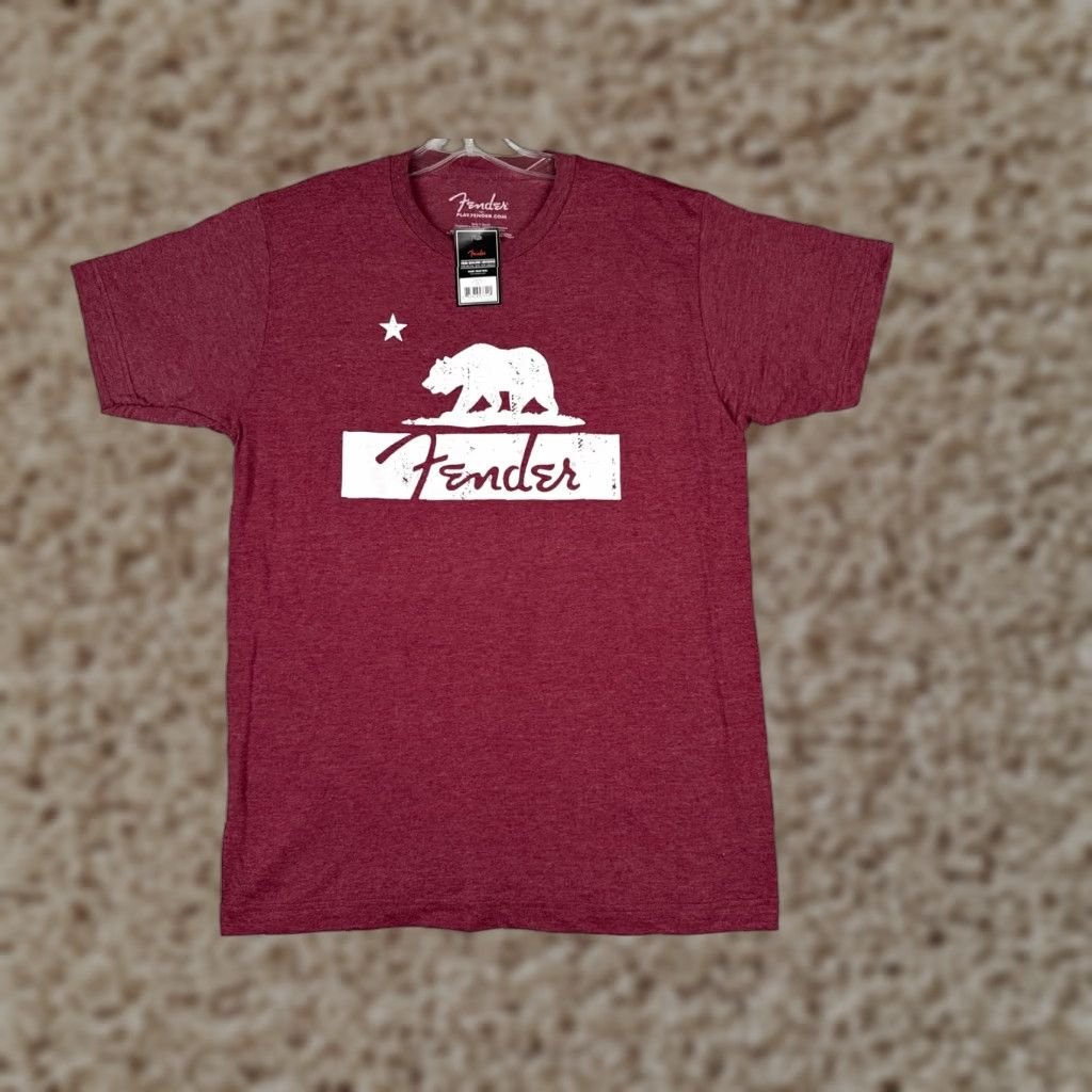 Fender Fender Shirt Men Medium Red Heather California Bear Guitar Short Sleeve TAG Shirt Mens California Music Outdoor Rock 90s Size US M / EU 48-50 / 2 - 1 Thumbnail