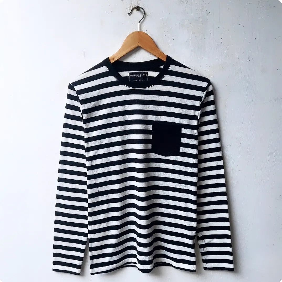 image of Number Nine X Nano Universe Long Sleeve Tshirt in Stripe, Men's (Size Small)