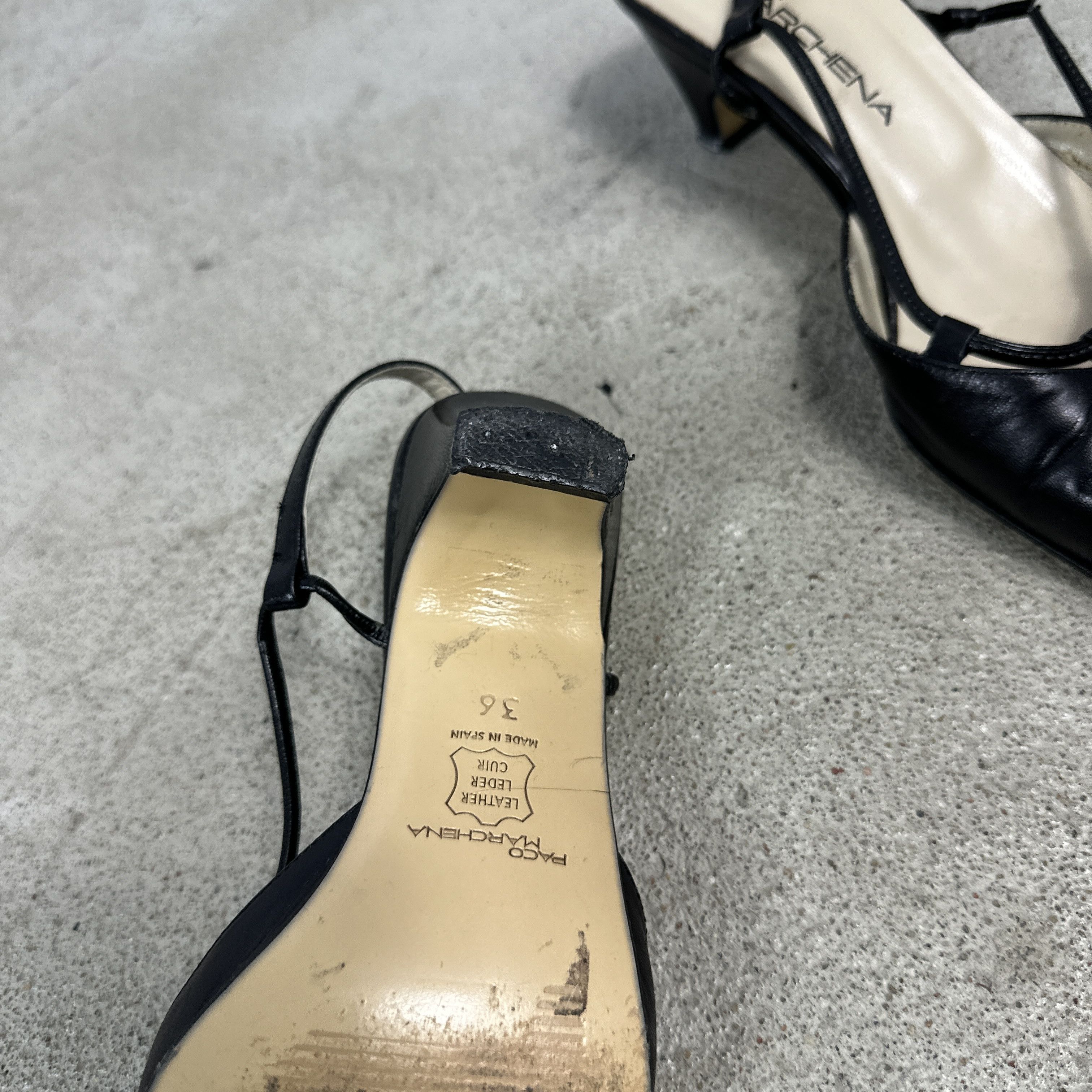 Vintage Vintage Leather Glamour Preppy Designer Y2K Kitten Heels Size US 5 / IT 35 - 7 Thumbnail