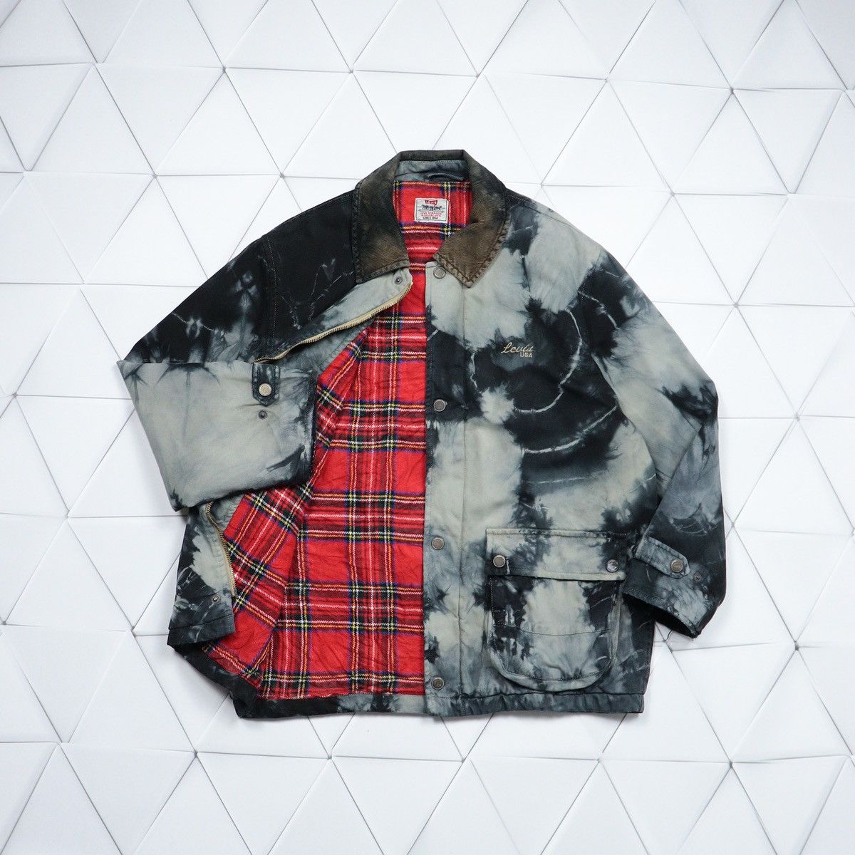 80s-90s Vintage Levi’s USA Tie-Dyed Distressed Work Jacket