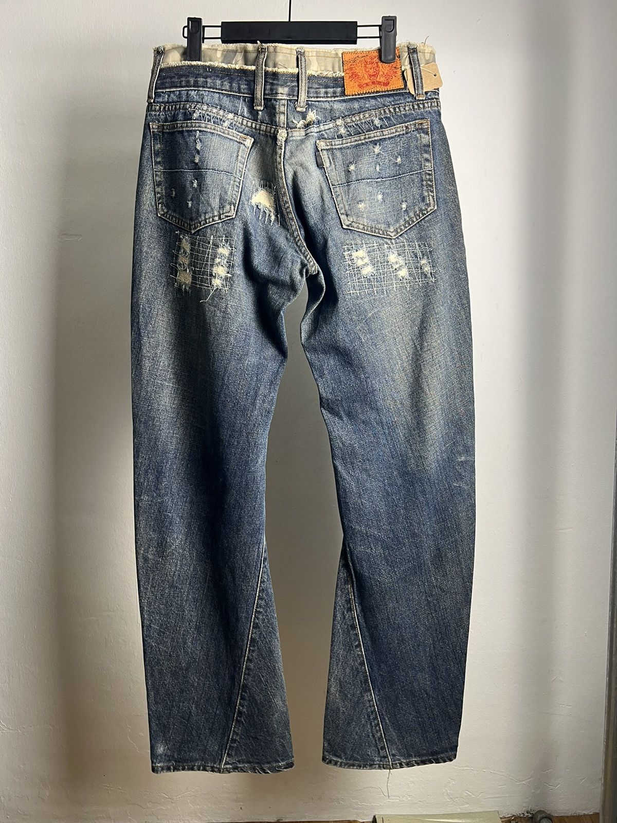 If Six Was Nine × Japanese Brand × Kamakura Vintage HellFace Kamakuri Patchwork Denim Distressed Size US 32 / EU 48 - 3 Thumbnail