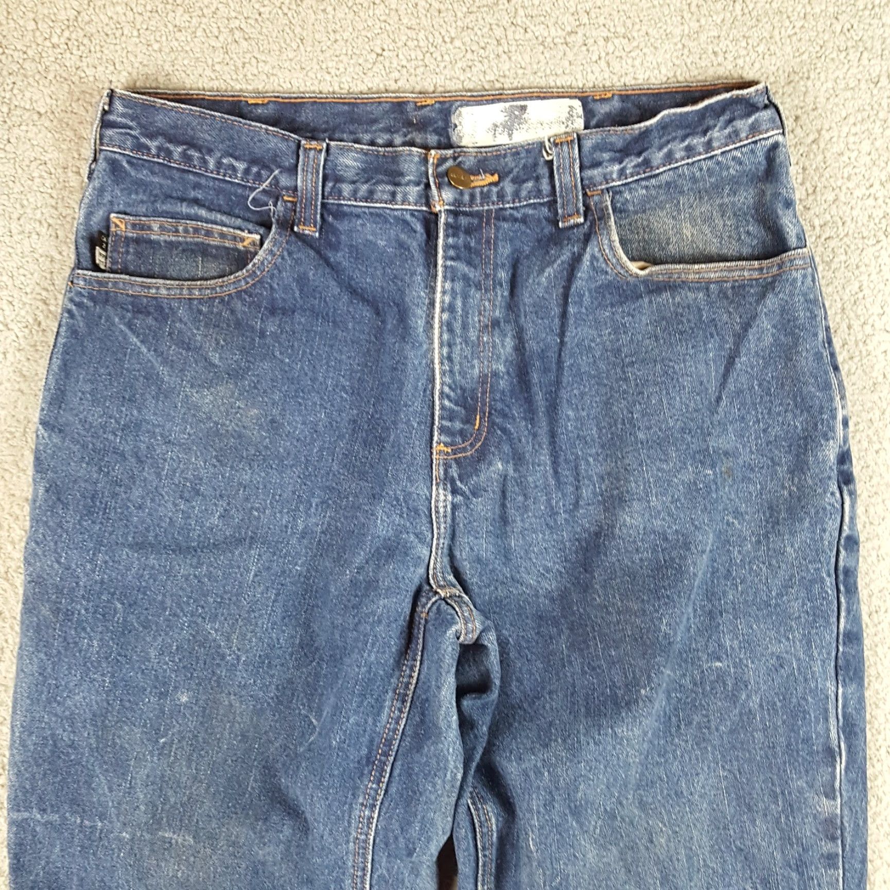 Carhartt VINTAGE Carhartt Jeans Denim Blue 34x30 Flame-Resistant Work Pants Men 90s Retro Workwear Size US 34 / EU 50 - 2 Thumbnail