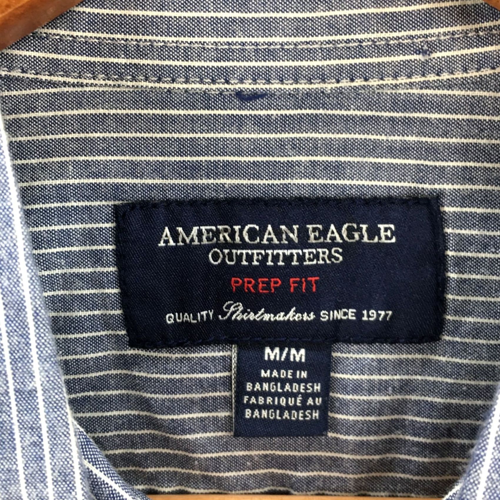 American Eagle Outfitters American Eagle Outfitters Shirt Mens M Blue Striped Button Down Long Sleeve Size US M / EU 48-50 / 2 - 6 Thumbnail