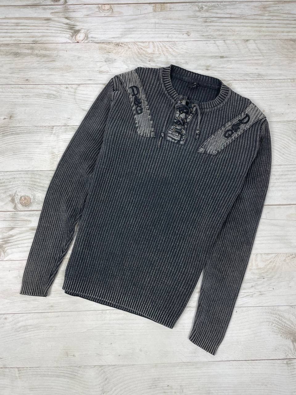 Image of Dolce Gabbana x Vintage Dolce & Gabbana Sweater Knit Distressed 90's Y2K in Grey, Men's (Size XL)