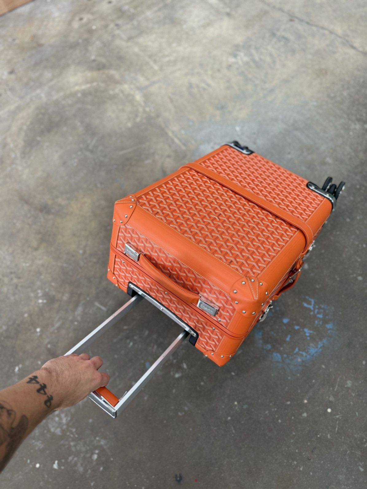 Goyard Goyard Bourget PM Carry On Suitecase Orange Canvas Trolley Size ONE SIZE - 14 Thumbnail