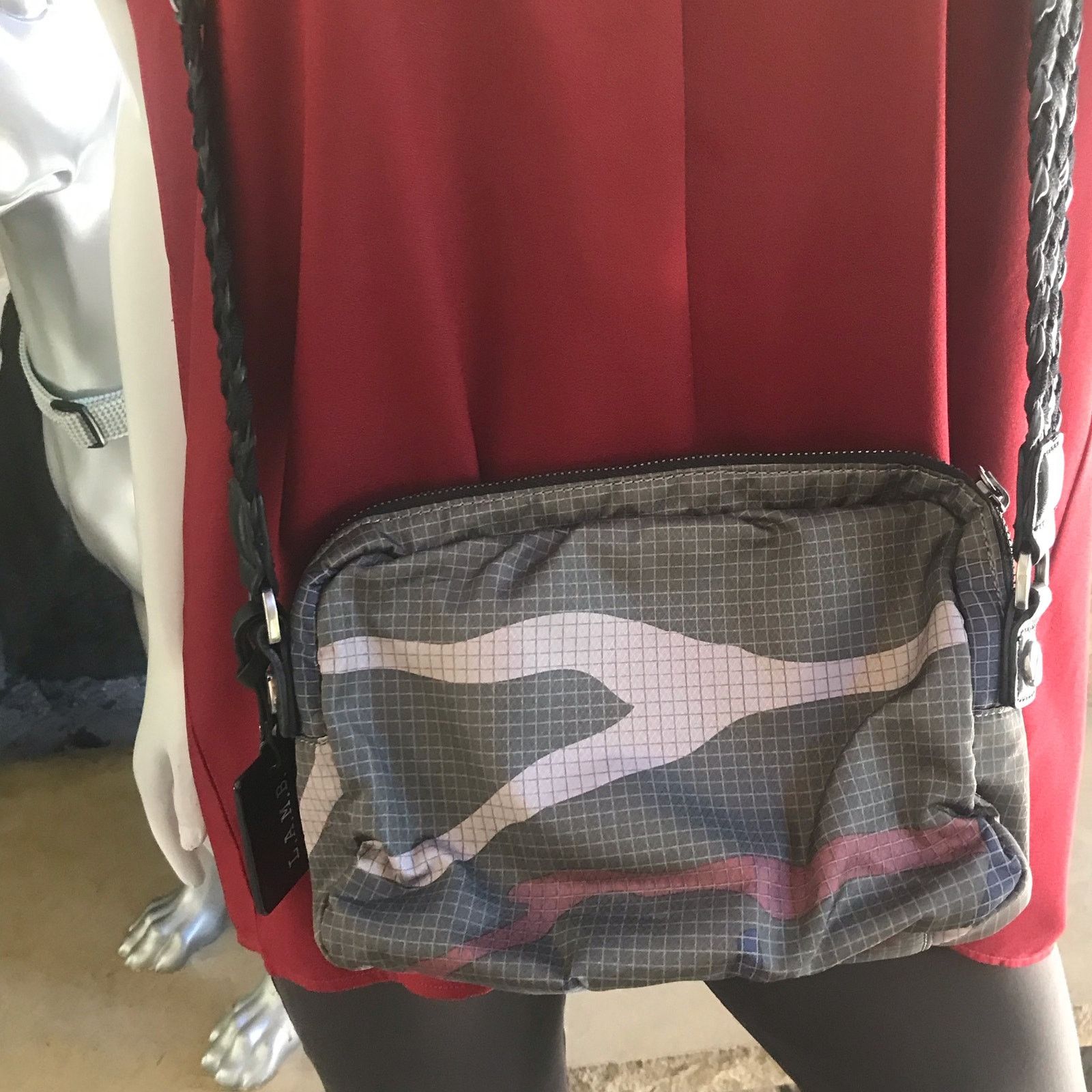 L.A.M.B. L.A.M.B. Camo Green Crossbody Bag with Zipped Pockets Size ONE SIZE - 3 Thumbnail