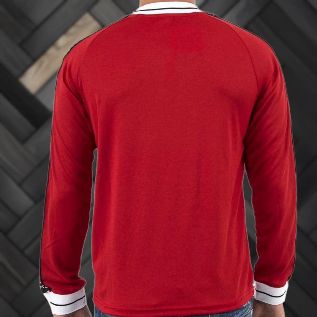 Kappa Kappa Men Red Banda Long Sleeve Shirt White Logo Taped Sleeves Stars Size M Size US M / EU 48-50 / 2 - 1 Thumbnail