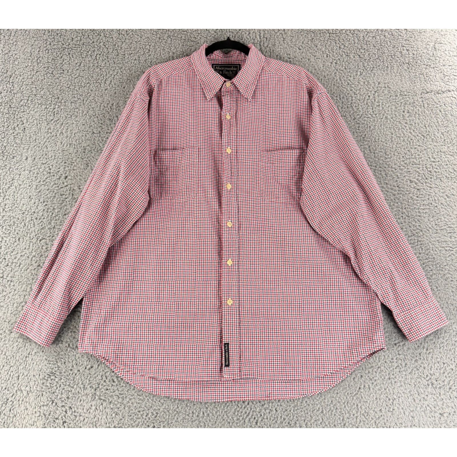 Abercrombie & Fitch Abercrombie & Fitch Button-Up Shirt Mens Large Red Check Print Long Sleeve VTG Size US L / EU 52-54 / 3 - 2 Thumbnail