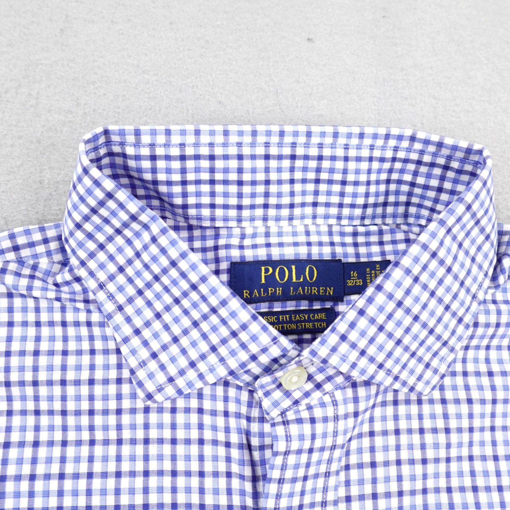 Polo Ralph Lauren Polo Ralph Lauren Shirt Mens Large Blue White Gingham Check Easy Care Stretch Size US L / EU 52-54 / 3 - 2 Thumbnail