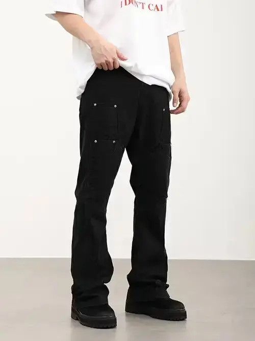 faded flared carpenter cargo pants
