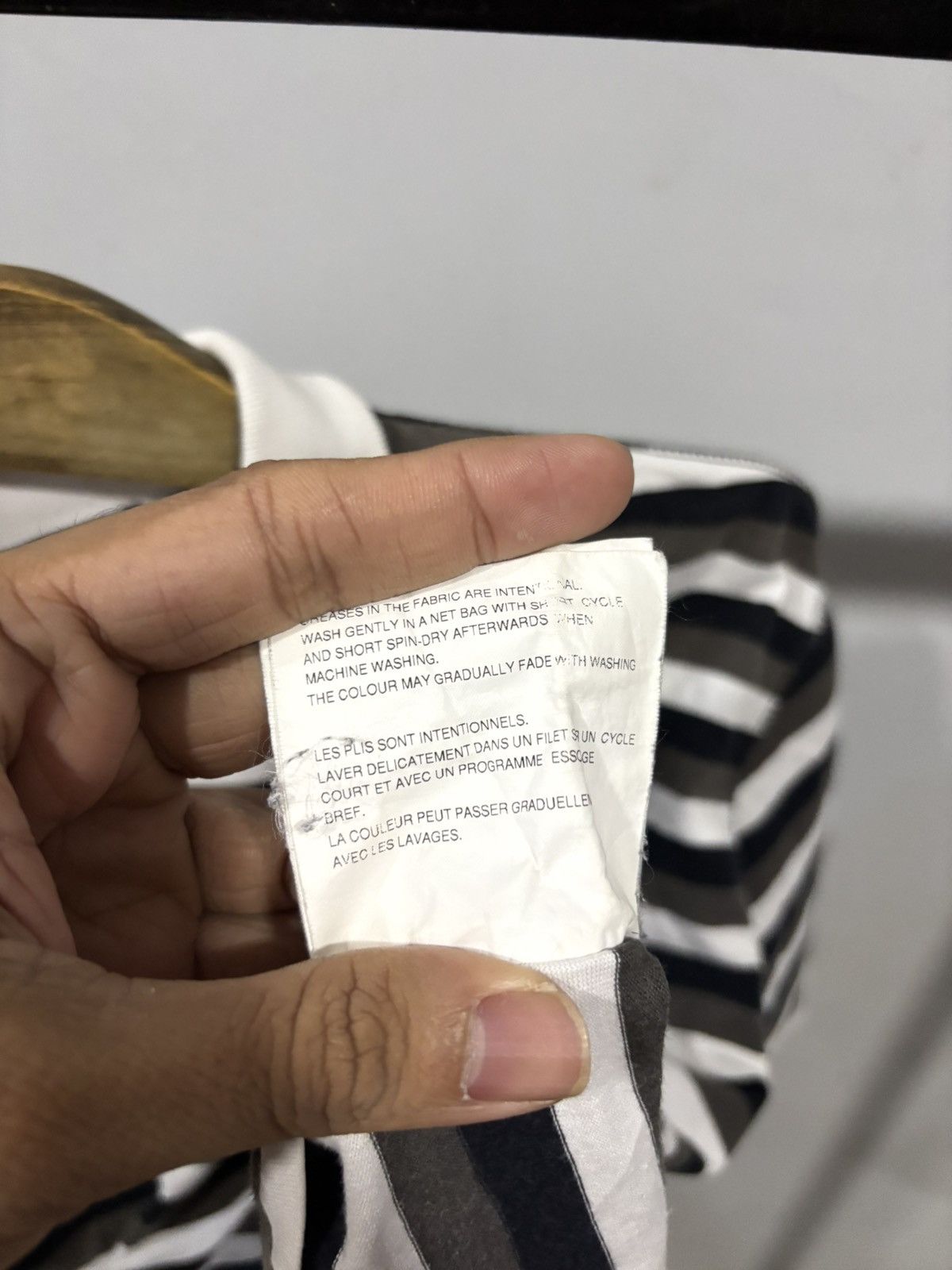 Comme des Garcons Homme COMME DES GARCONS AD2007 STRIPE POLO REVERSE STYLE STITCHING Size US S / EU 44-46 / 1 - 6 Thumbnail