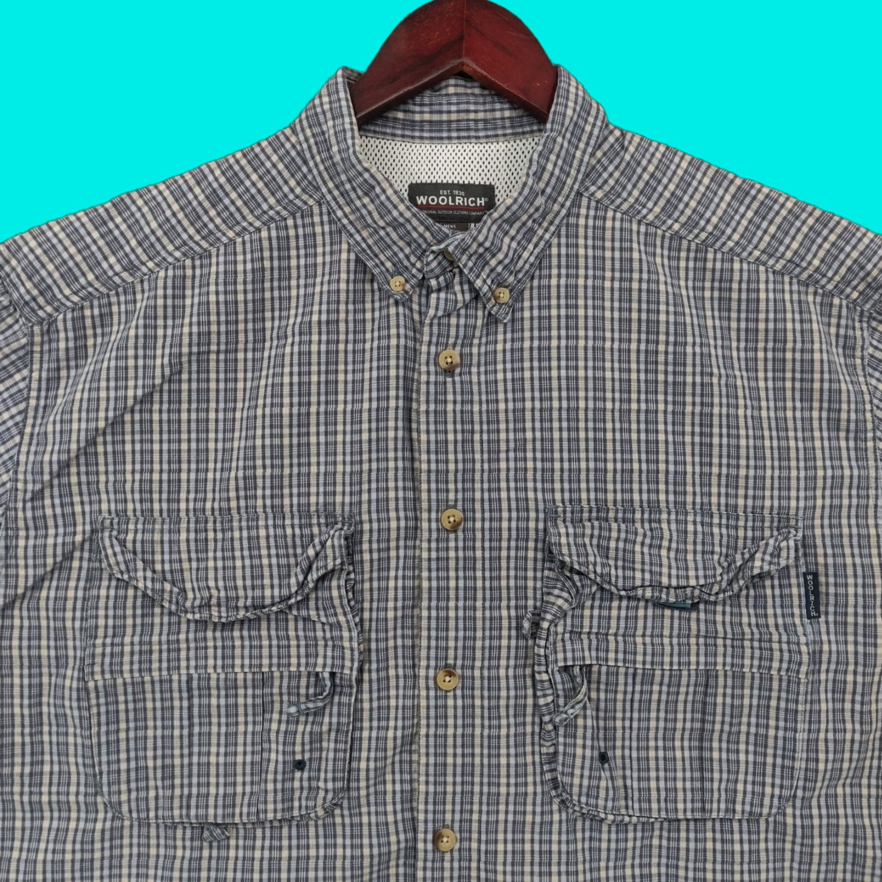 Vintage Woolrich Shirt Mens XL Plaid Short Sleeve Button Outdoor Hiking Fishing Vented Size US XL / EU 56 / 4 - 1 Thumbnail