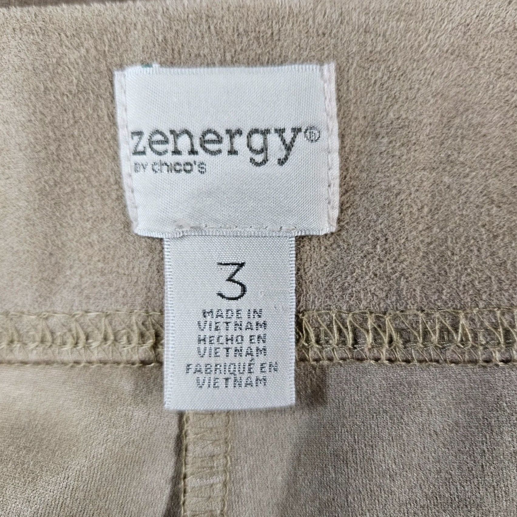 Vintage Chicos Zenergy Womens Faux Suede Pants Sz XL Tan Pull On High Rise Size 40" / US 18 - 7 Thumbnail