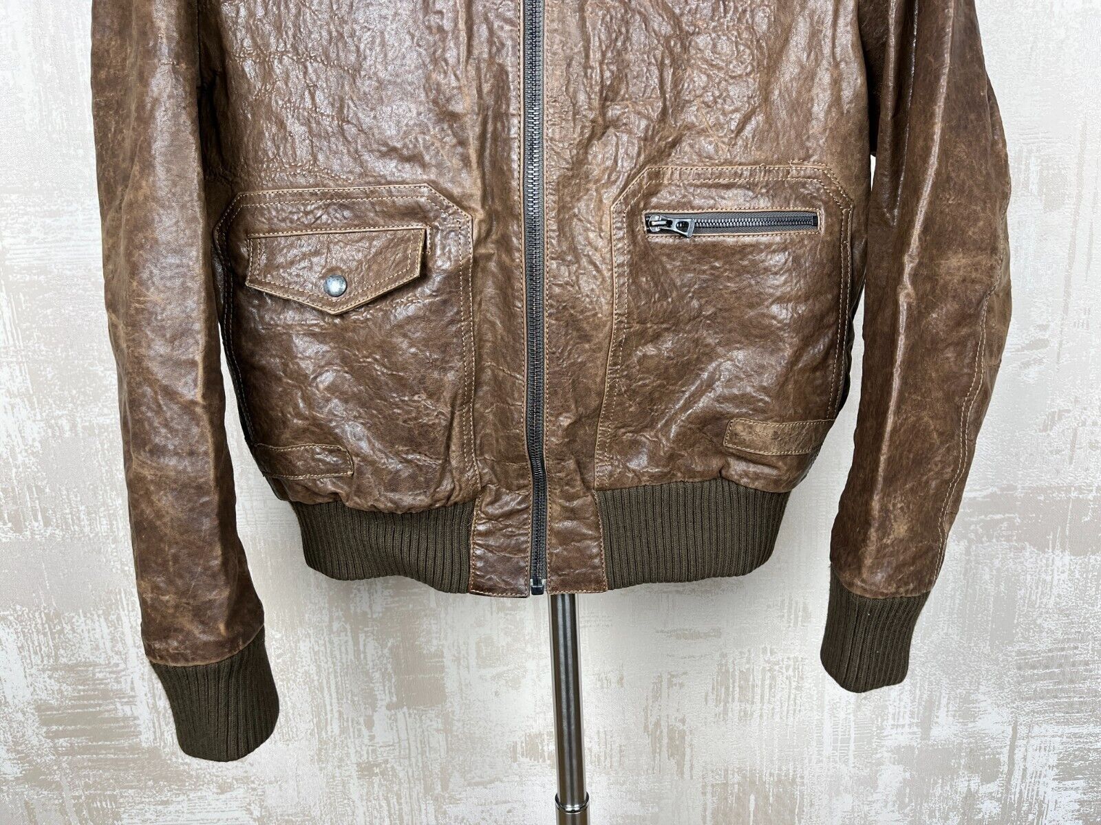 Hugo Boss Hugo Boss Orange Aviator Leather Bomber Jacket Distressed Size US M / EU 48-50 / 2 - 5 Thumbnail
