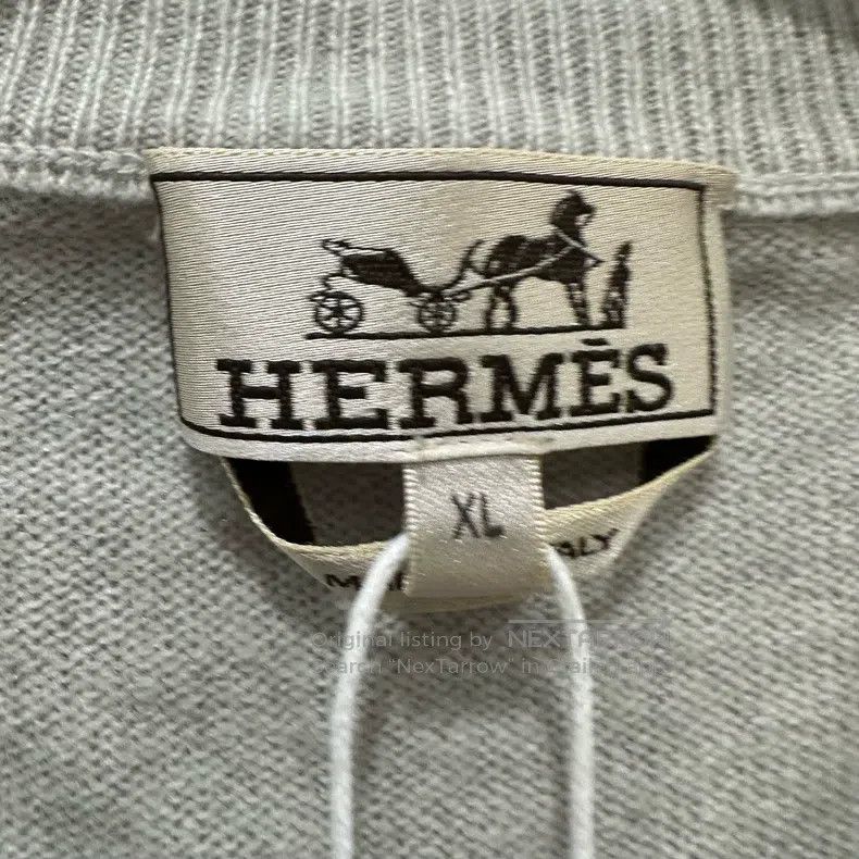 Hermes Hermes light brown patterned floral round neck cashmere kn Size US XL / EU 56 / 4 - 3 Thumbnail