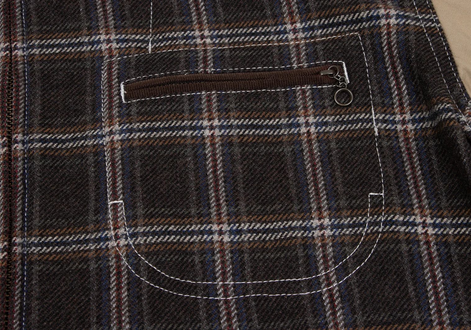 Junya Watanabe Checkered Corduroy Patchwork Zip Jacket in Brown Beige L Size US L / EU 52-54 / 3 - 6 Thumbnail