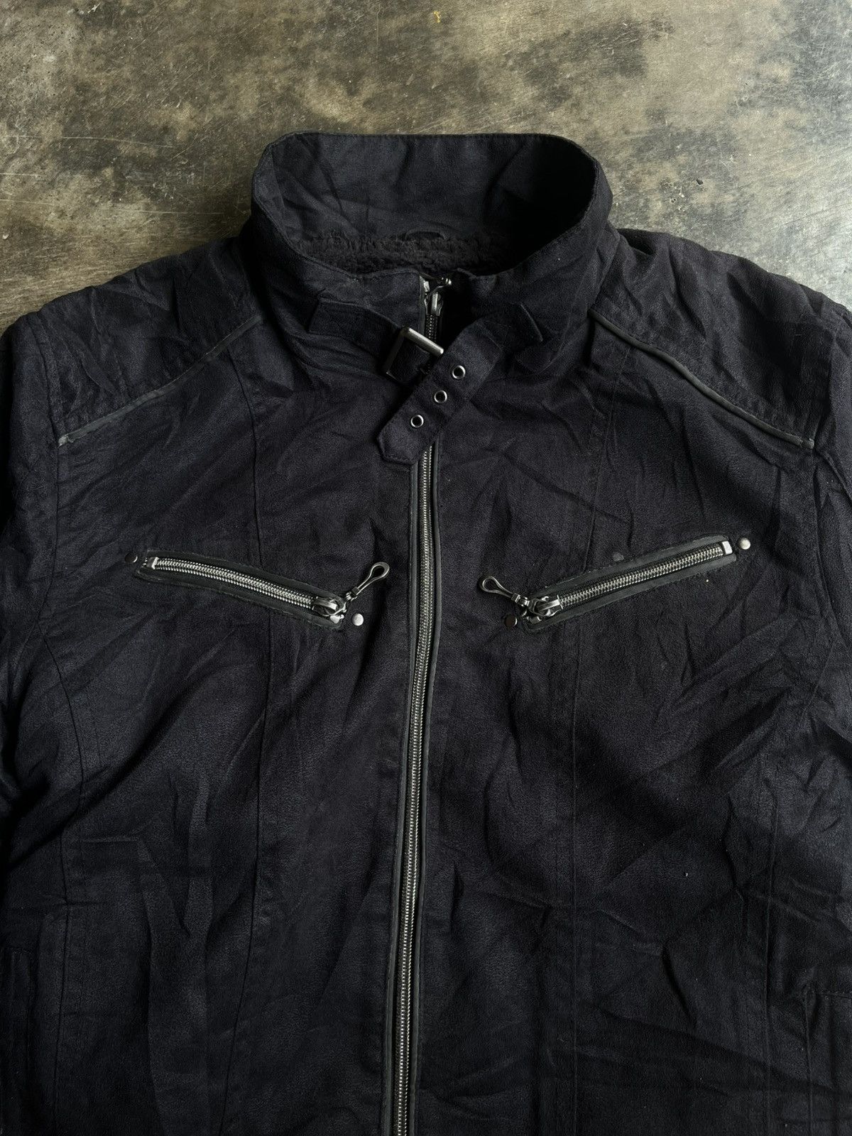Isamu Katayama Backlash JAPANESE 00’s LOUIS CHAVLON BIKERS FUR ZIPP BONDAGE JACKET Size US L / EU 52-54 / 3 - 4 Thumbnail