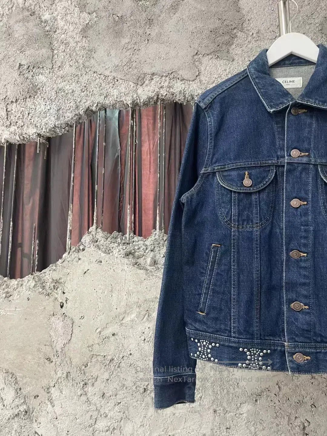 Celine Celine Triomphe Studded Denim Jacket. Size M / US 6-8 / IT 42-44 - 3 Thumbnail