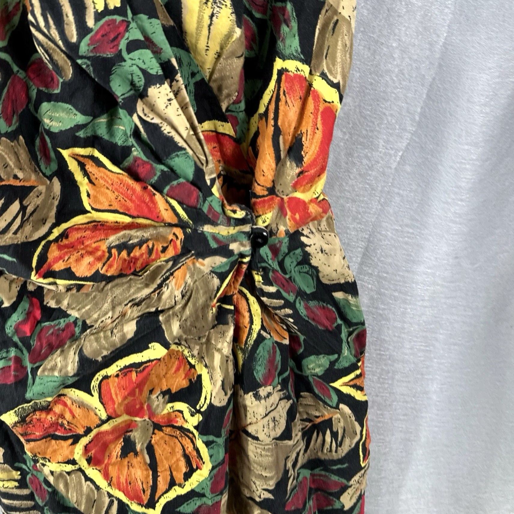 Vintage VINTAGE Barbara Barbara Midi Wrap Dress Womens Medium Floral Black 80s 90s Cottagecore Size M / US 6-8 / IT 42-44 - 5 Thumbnail