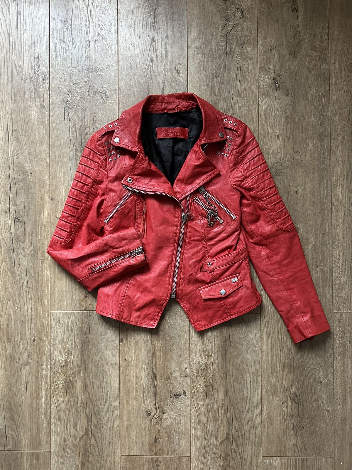 Japanese Brand Freaky Nation vintage glamour gothic leather jacket Size M / US 6-8 / IT 42-44 - 2 Thumbnail