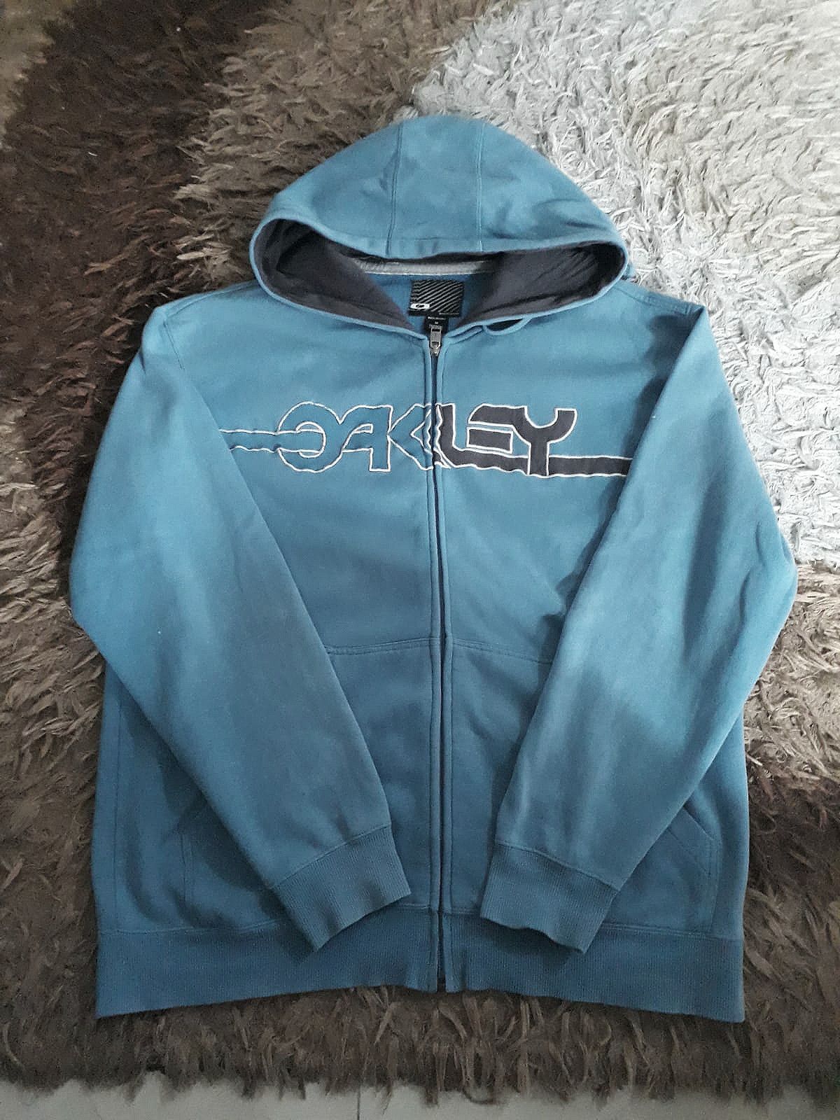 Oakley × Vintage Vintage faded Oakley Zip Hoodie spell out Logo Size US L / EU 52-54 / 3 - 1 Thumbnail