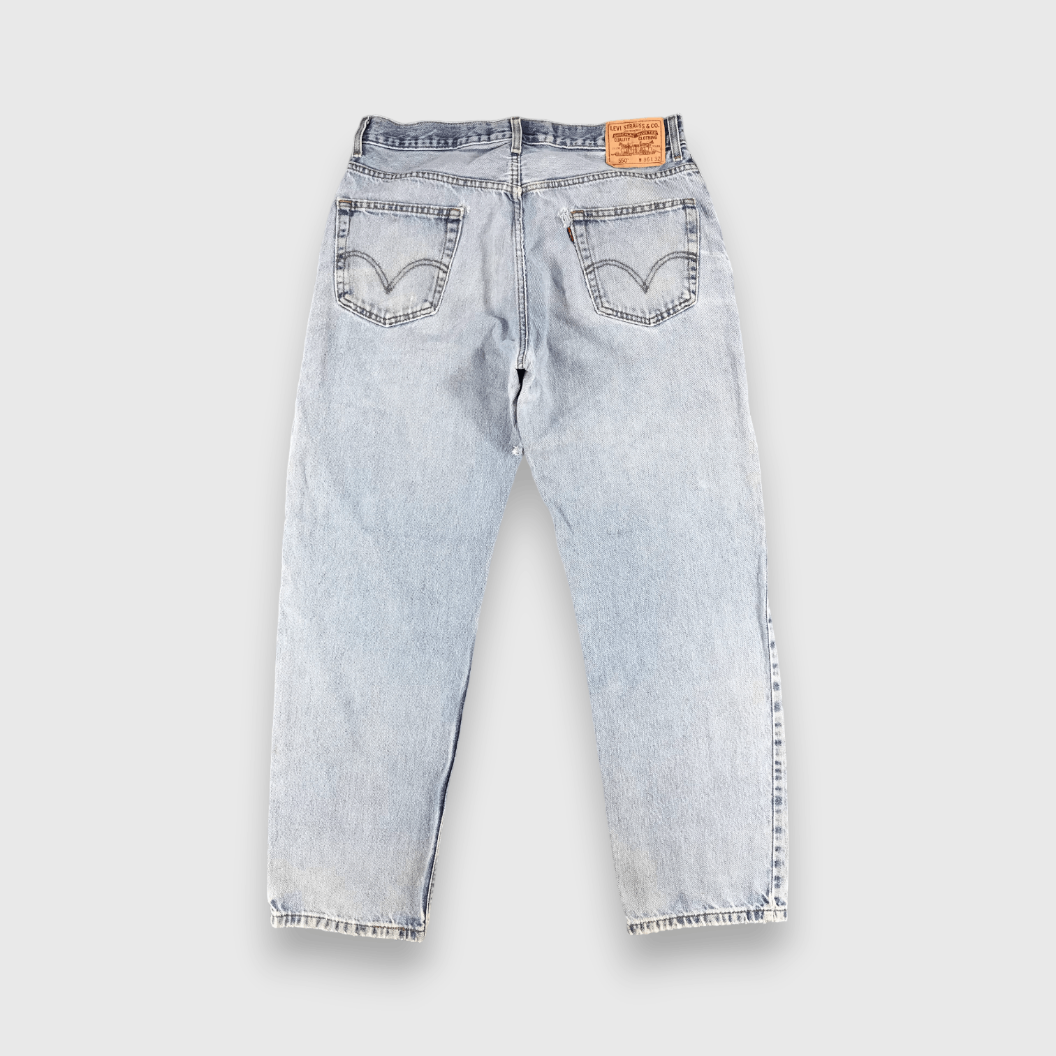 Levi's Distressed Vintage Levis 550 Jeans Light Washed Denim-J996 Size US 35 - 2 Thumbnail