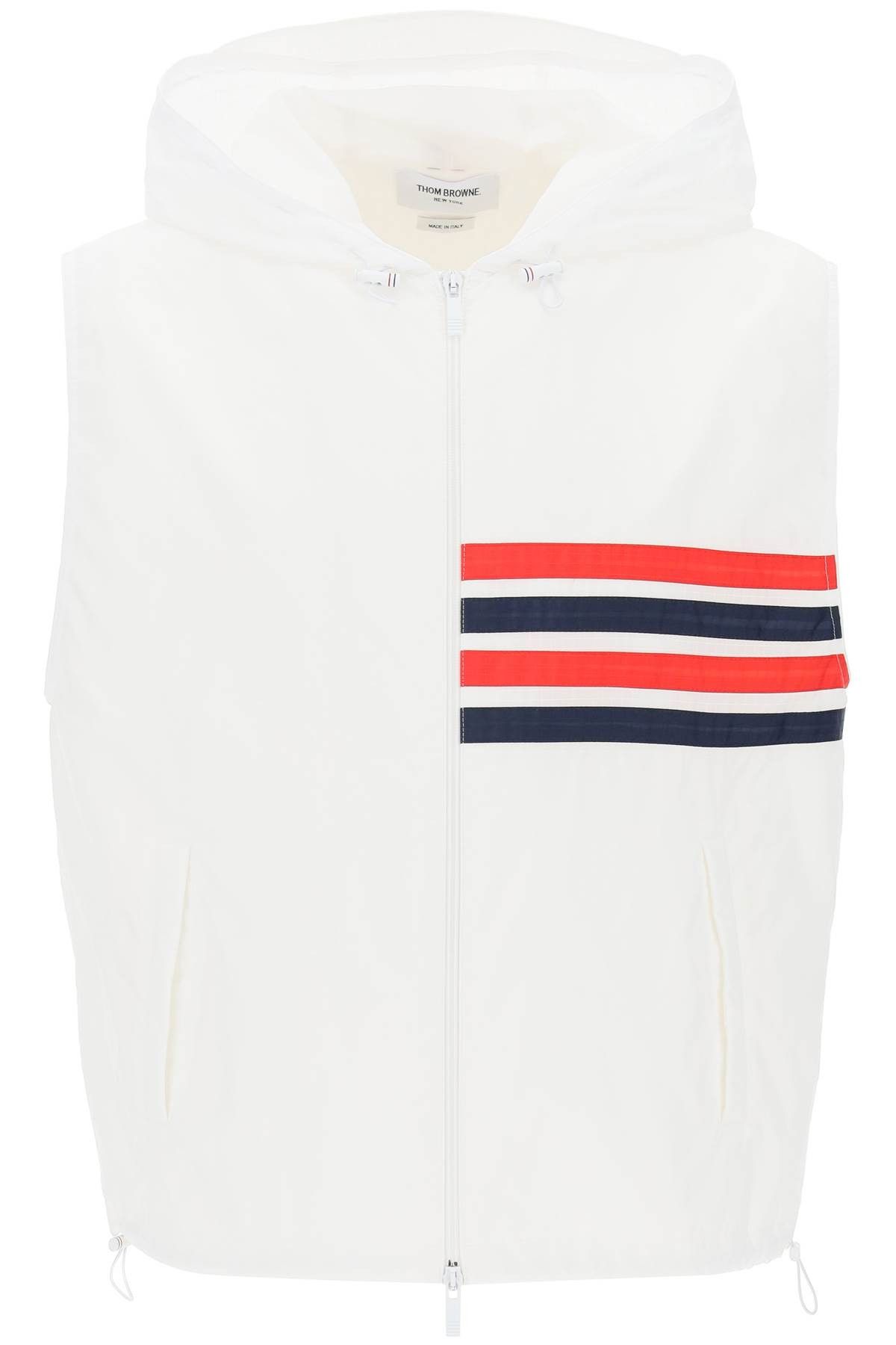 image of Thom Browne Hooded 4-Bar in Bianco, Men's (Size Large)
