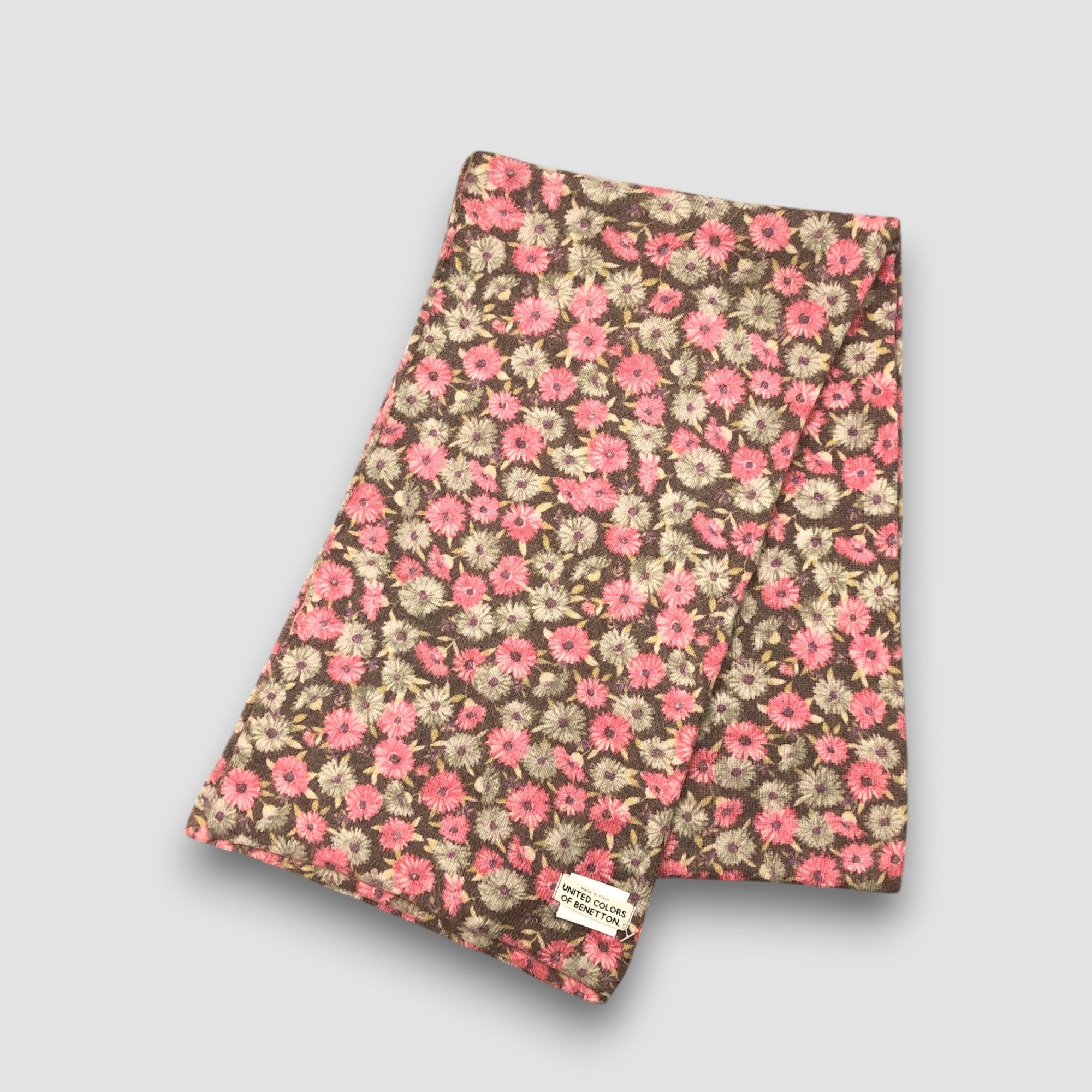 Benetton Vintage Benetton Scarf Muffler Floral Wool Winter Scarves Size ONE SIZE - 3 Thumbnail