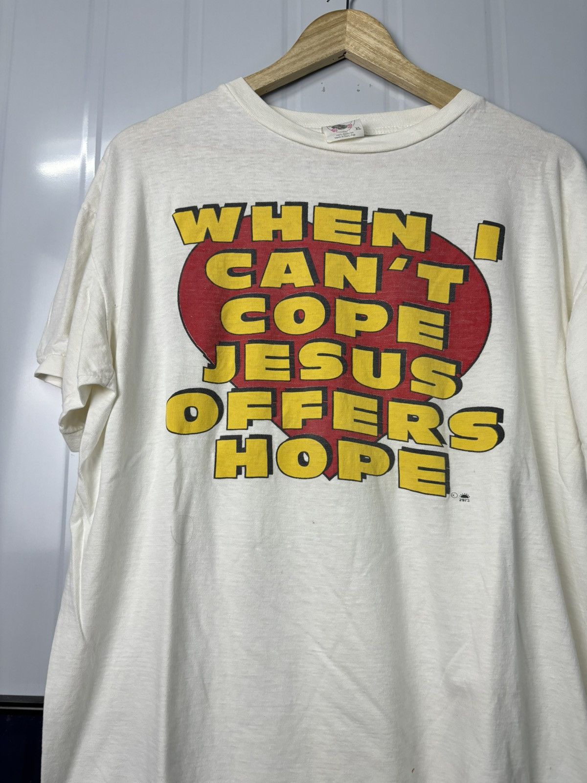 Vintage RARE! Vintage 90’s Jesus Art Tee Offers Hope Size US XL / EU 56 / 4 - 4 Thumbnail