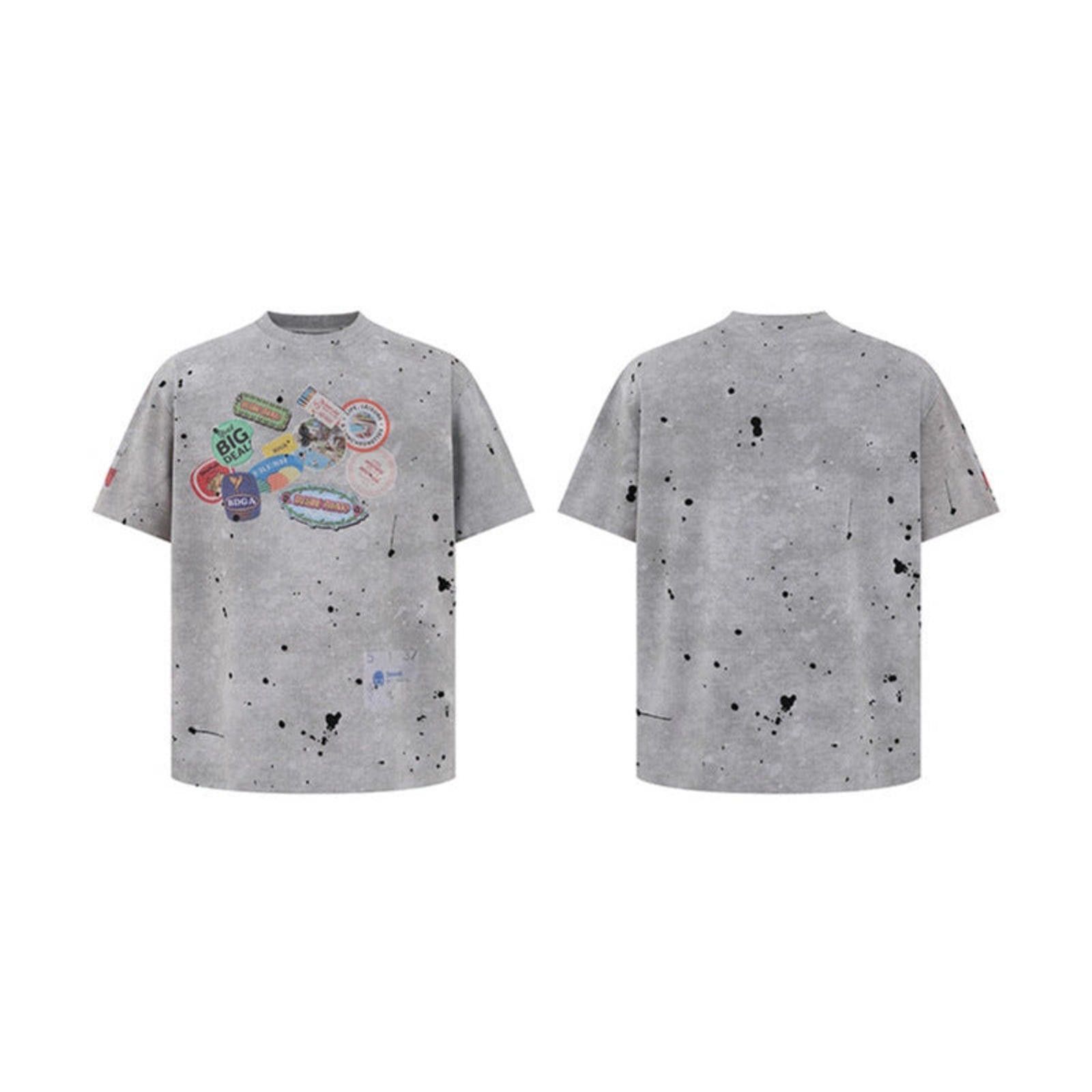 Vintage Gray Graphic Print Oversized T-Shirt, Casual Streetwear Tee Size US L / EU 52-54 / 3 - 3 Thumbnail