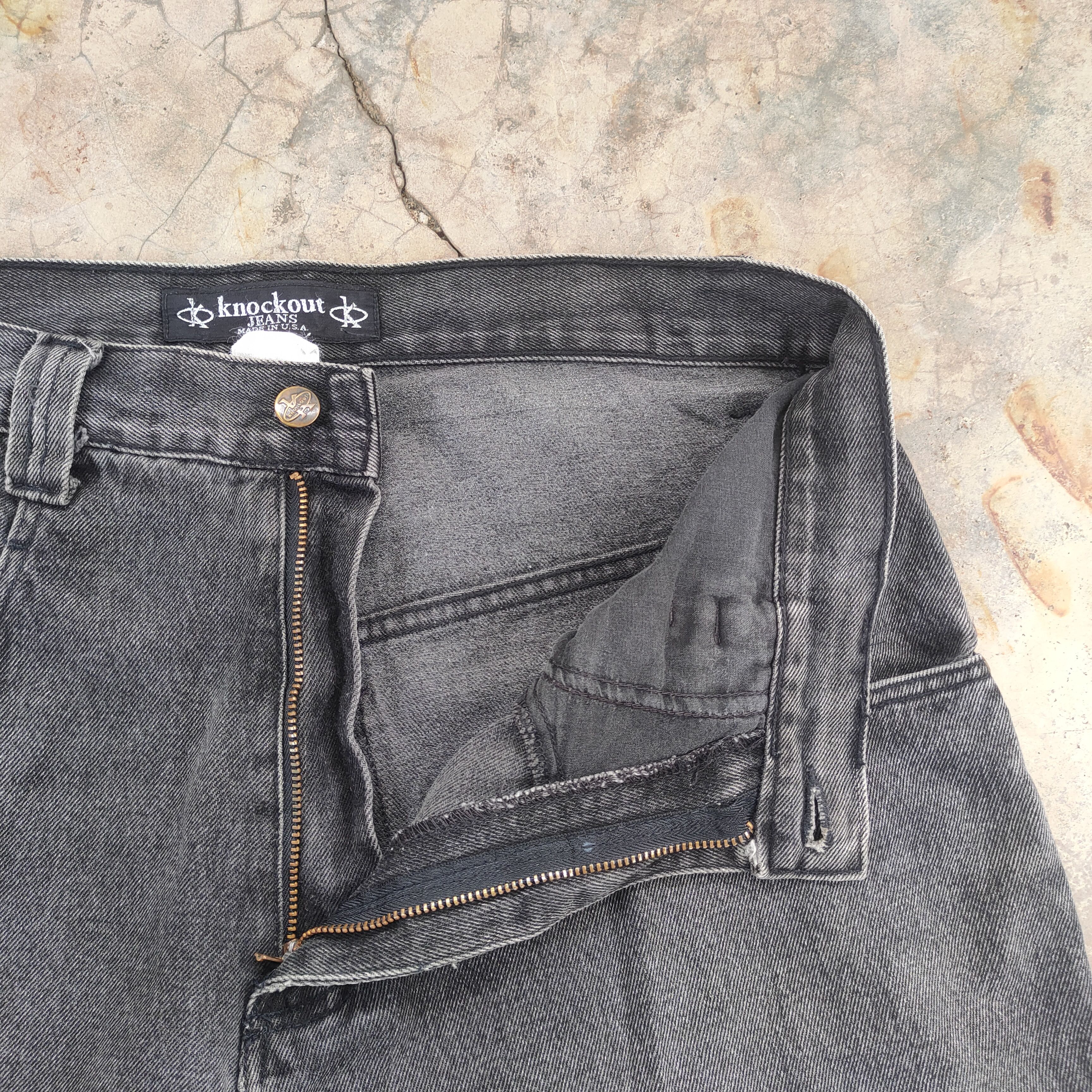 Jean × Vintage W34 VINTAGE KNOCKOUT FADED BLACK DISTRESSED JEANS PANTS Size US 34 / EU 50 - 10 Thumbnail