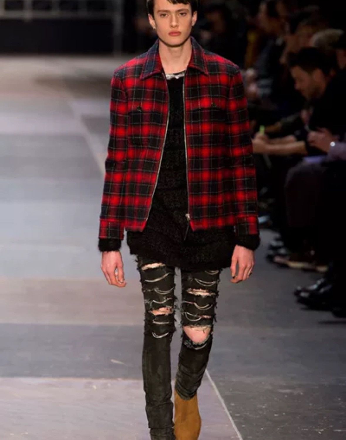 Saint Laurent Paris × Yves Saint Laurent Saint Laurent slp13fw Year 1 Black Warrior Pattern Sweater Size US S / EU 44-46 / 1 - 6 Thumbnail