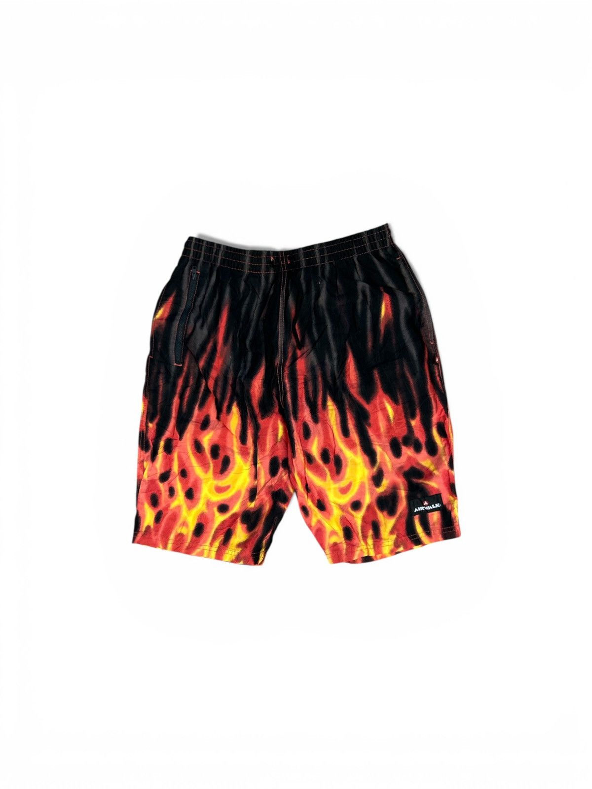 Japanese Brand Vintage Airwalk Flame Graphic Mesh Shorts - Streetwear Size US 32 / EU 48 - 1 Thumbnail