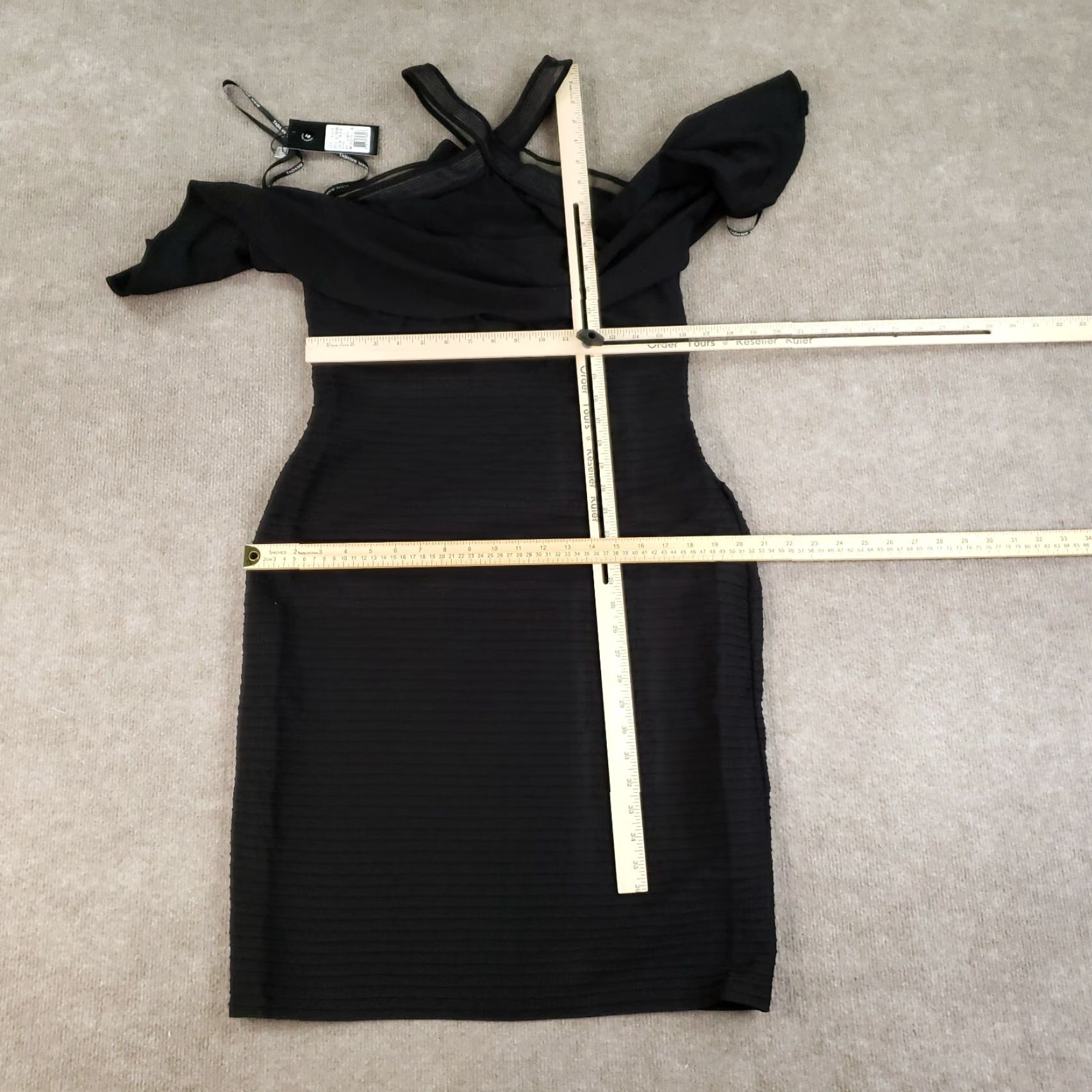 Tadashi Shoji TADASHI SHOJI Halter Dress Womens Large Black Bodycon Stretch Ribbed Size L / US 10 / IT 46 - 2 Thumbnail