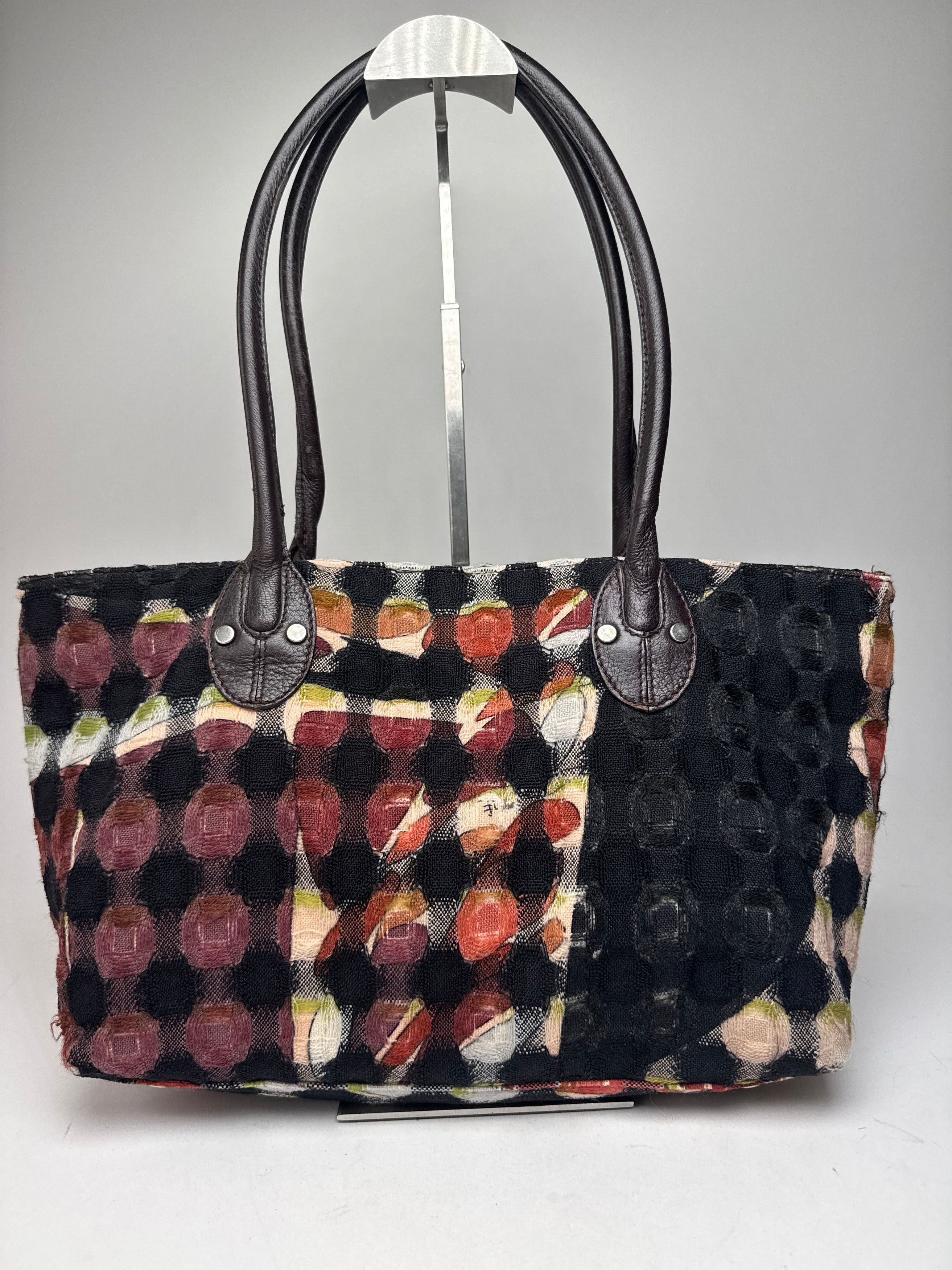 Emilio Pucci Vintage Wool Leather Handbag Brown / Black / Orange Size ONE SIZE - 1 Thumbnail