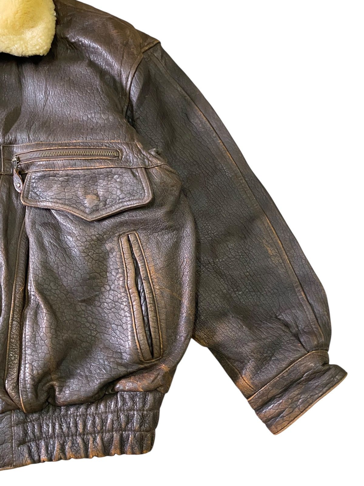 Vintage VTG Dougle Homme Japanese Brand Leather Bomber Flight Jacket Size US L / EU 52-54 / 3 - 6 Thumbnail