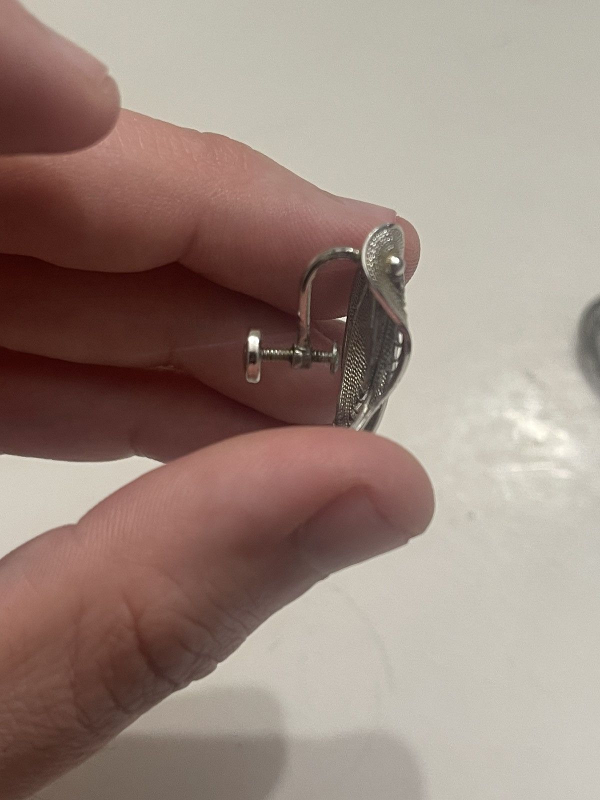 Other Vintage Sterling Silver Curve Lace Design Size ONE SIZE - 3 Thumbnail