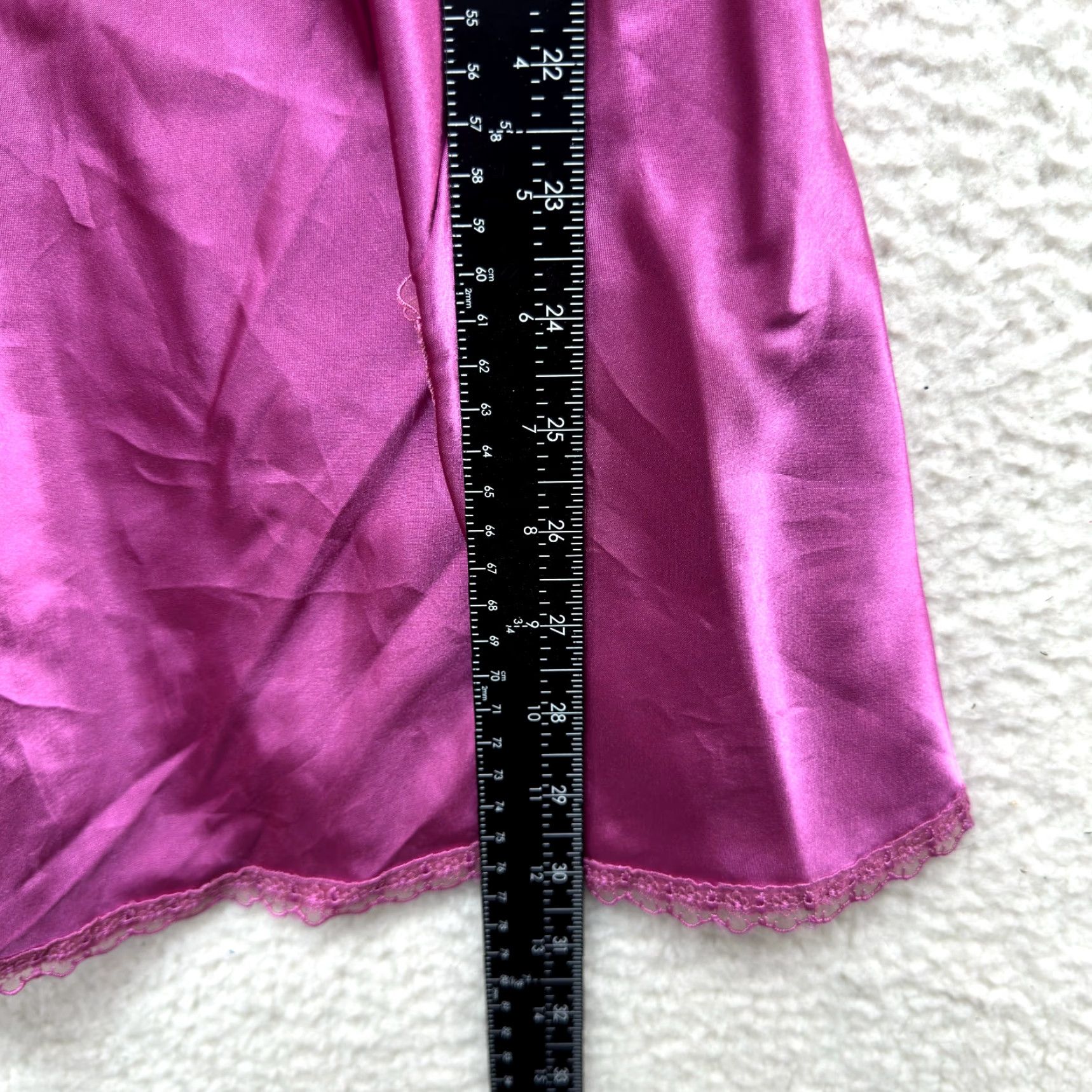 Vintage Y2K Vintage Slip Dress M Pink Fuchsia Satin Lace Slit Chemise Lingerie La Senza Shirt? Size M / US 6-8 / IT 42-44 - 6 Thumbnail