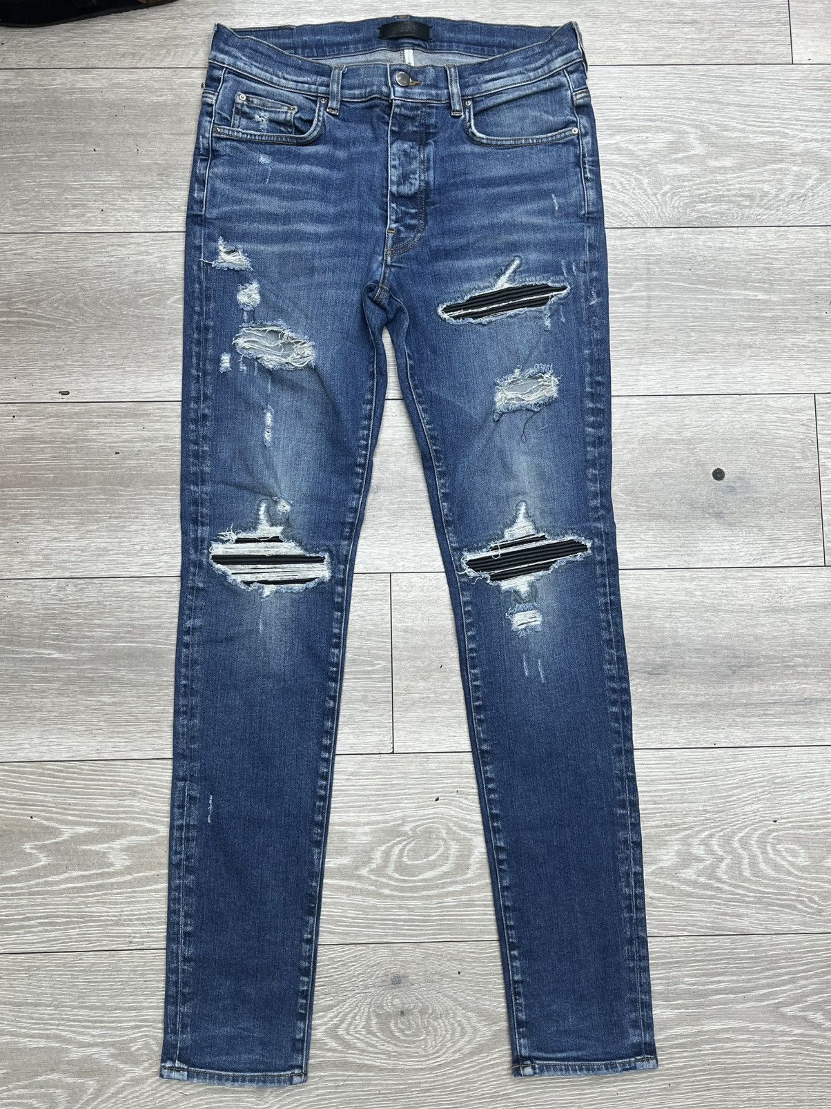 Amiri Amiri MX1 skinny jeans in a blue indigo wash Size US 34 / EU 50 - 1 Thumbnail