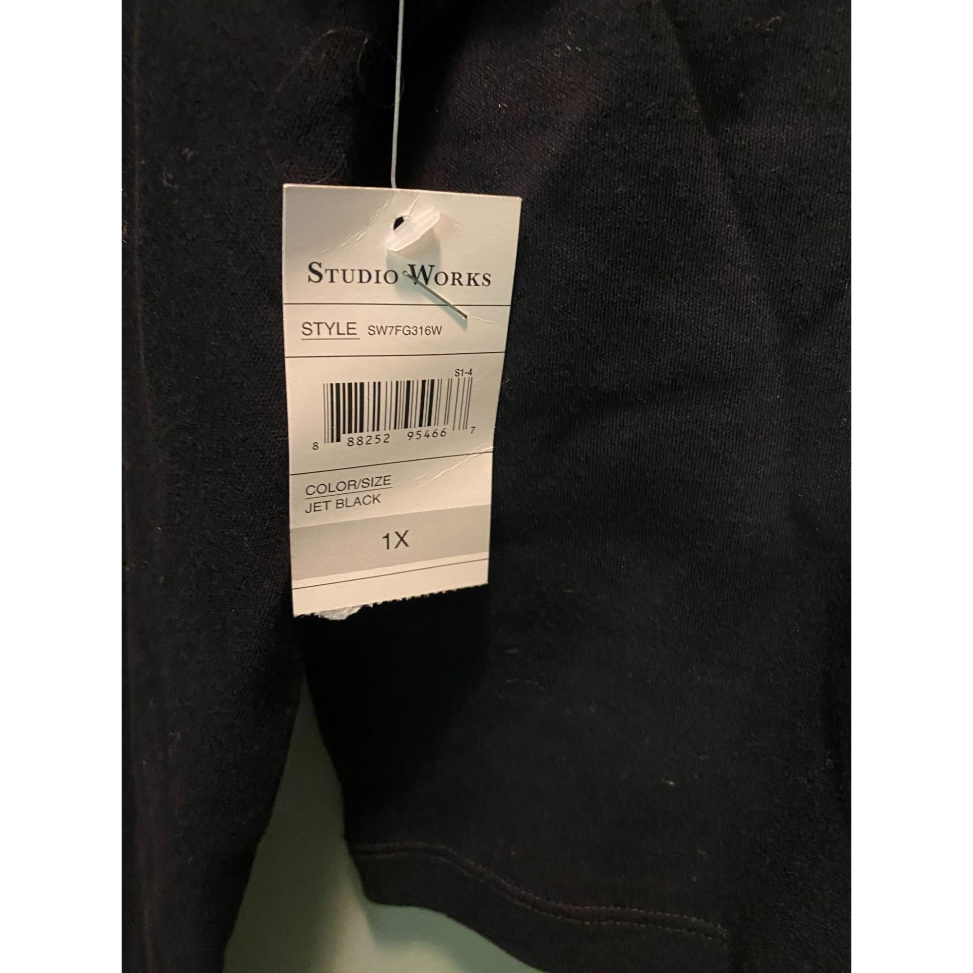 Other Studio Works Womens Plus Size 1X Black 3/4 Sleeve Top With E Size XL / US 12-14 / IT 48-50 - 3 Thumbnail