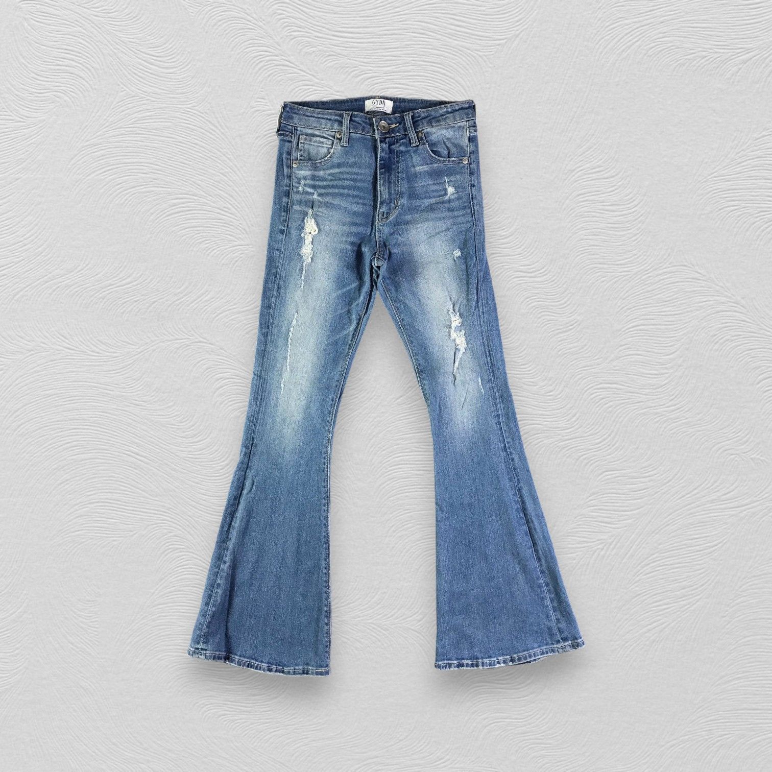 image of Distressed Denim Gyda Jeans Distressed Flare Denim in Blue, Men's (Size 26)